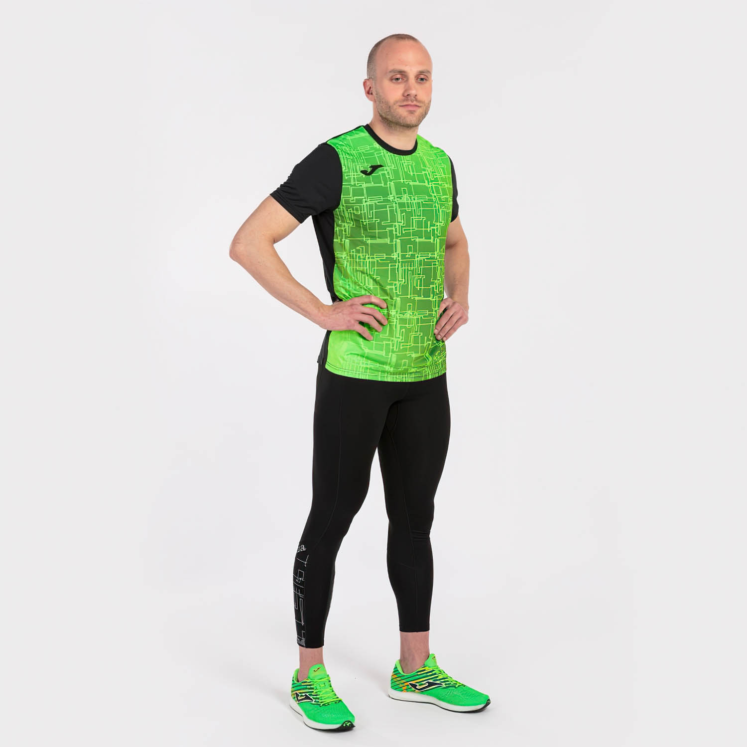 Joma Elite VIII Camiseta - Black/Green Fluor