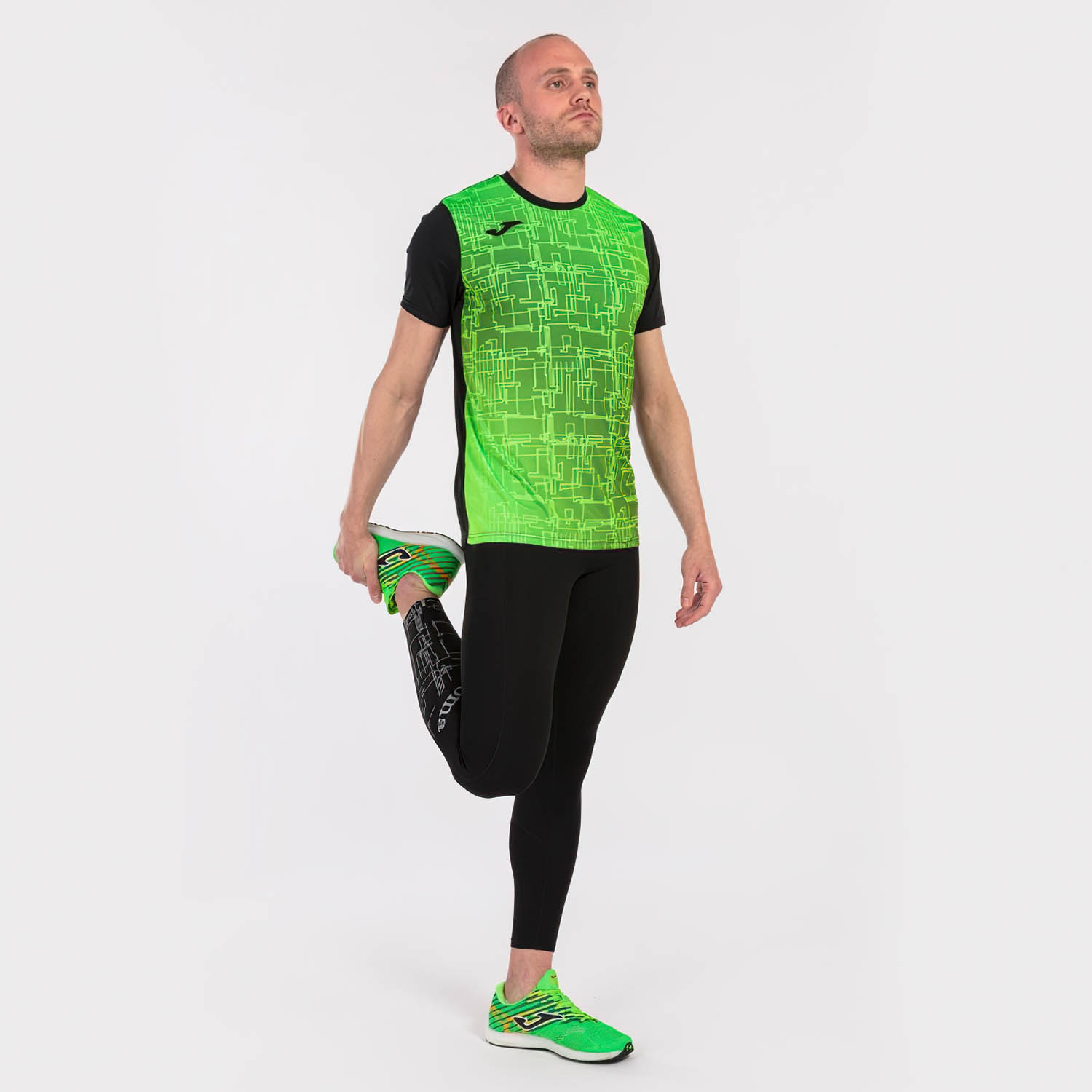 Joma Elite VIII Camiseta - Black/Green Fluor