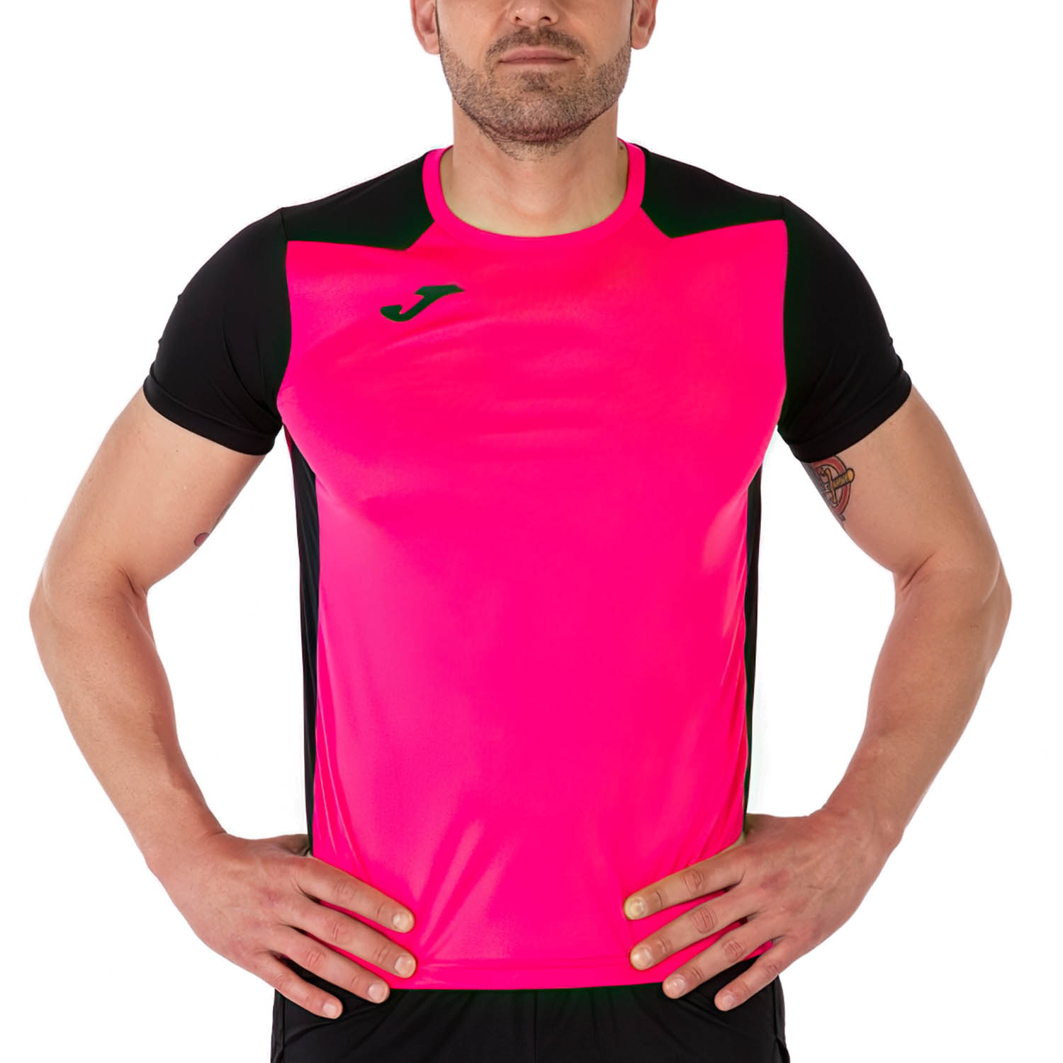 Joma Record II Camiseta de Running Hombre - Fluor Pink/Black