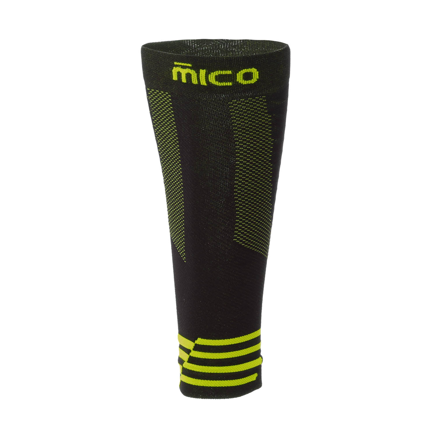 Mico Performance Compression Calf Sleeves - Nero/Giallo Fluo
