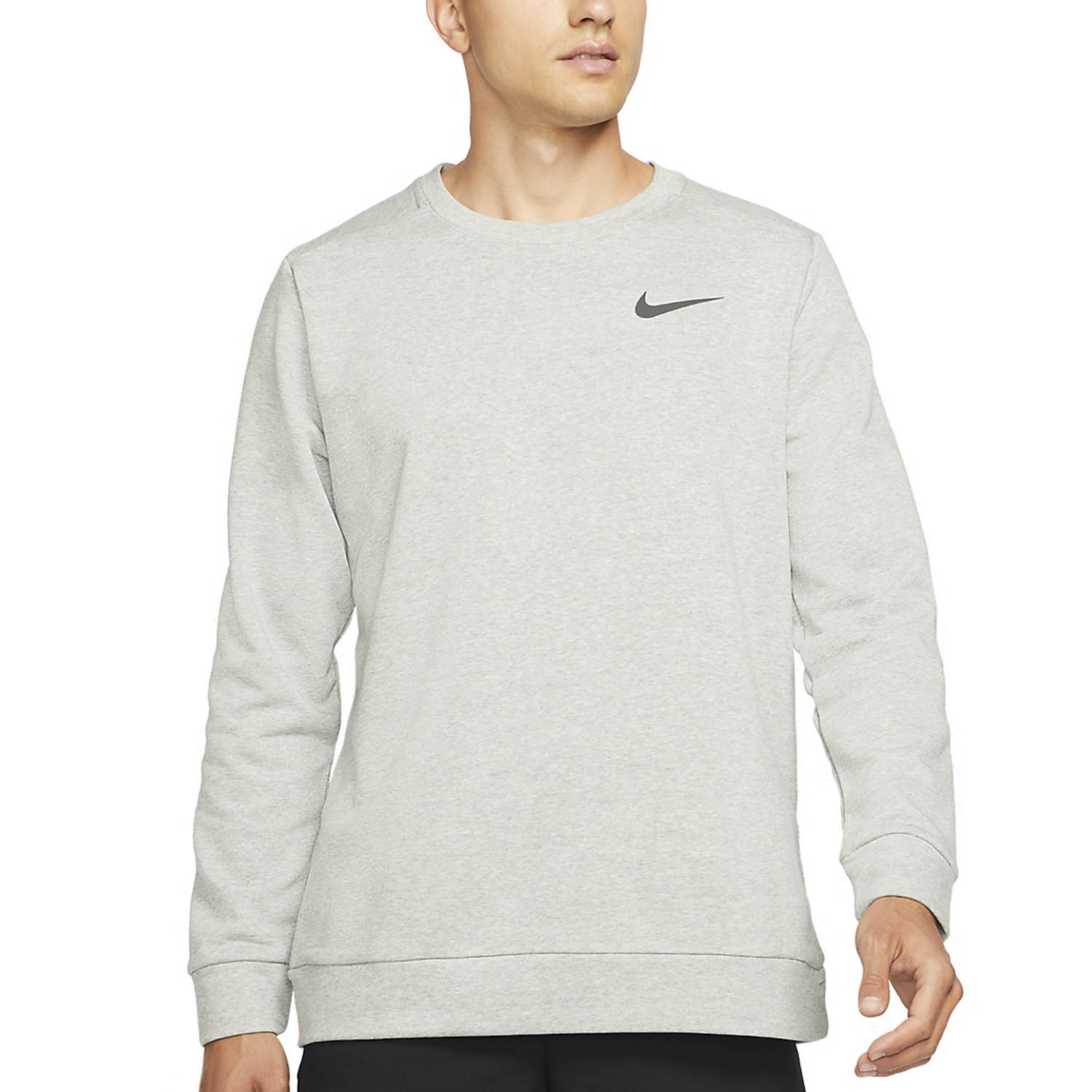 Nike Dri-FIT Crew Men's Training Hoodie - Dark Grey Heather/Black