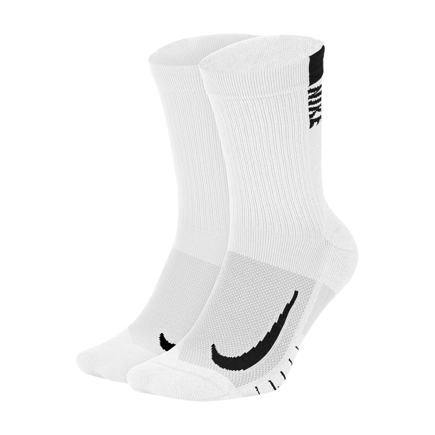 Nike Dri-FIT Multiplier Crew x 2 Calze - White/Black