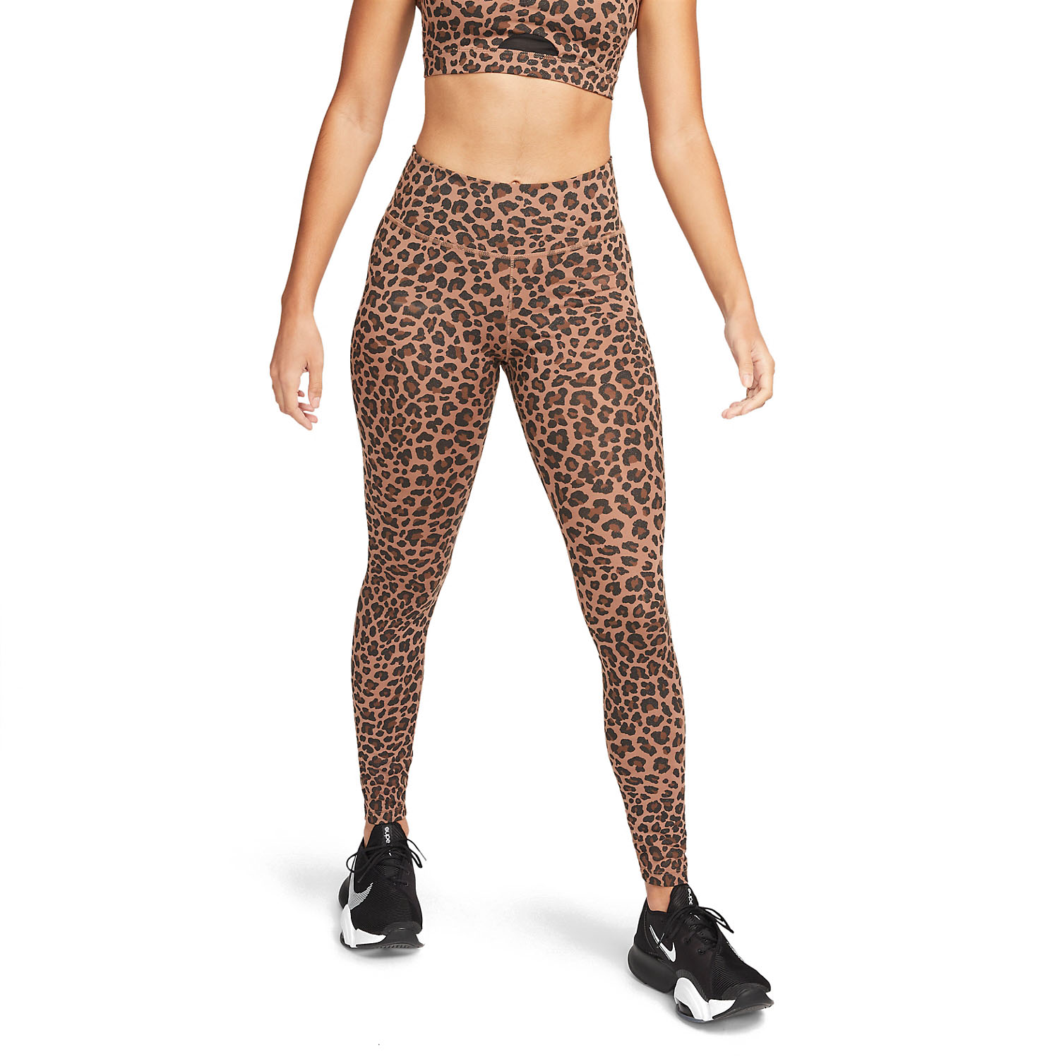 Nike Dri-FIT One Camo Tights - Archaeo Brown/White