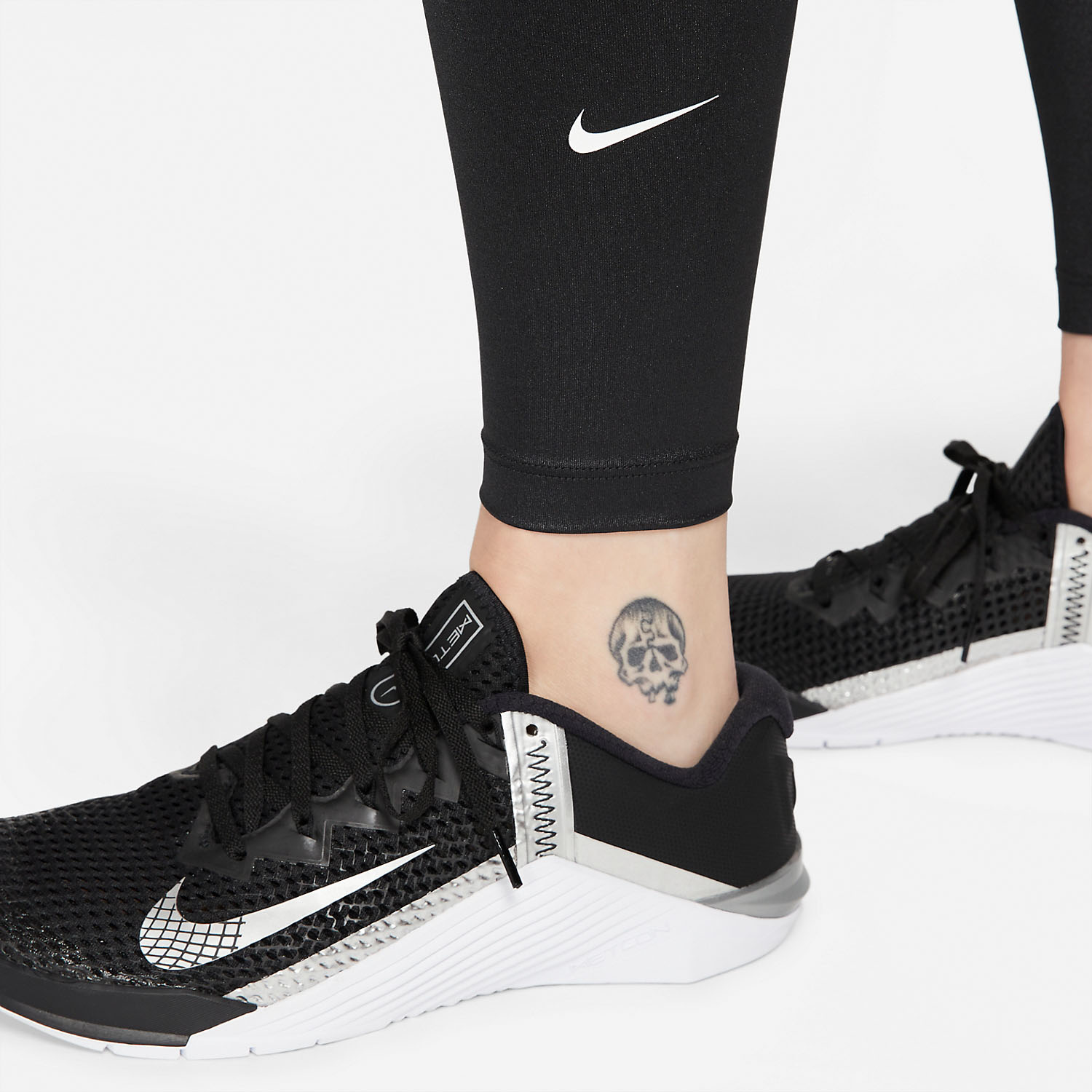 Nike Dri-FIT One Shine Tights - Black/White