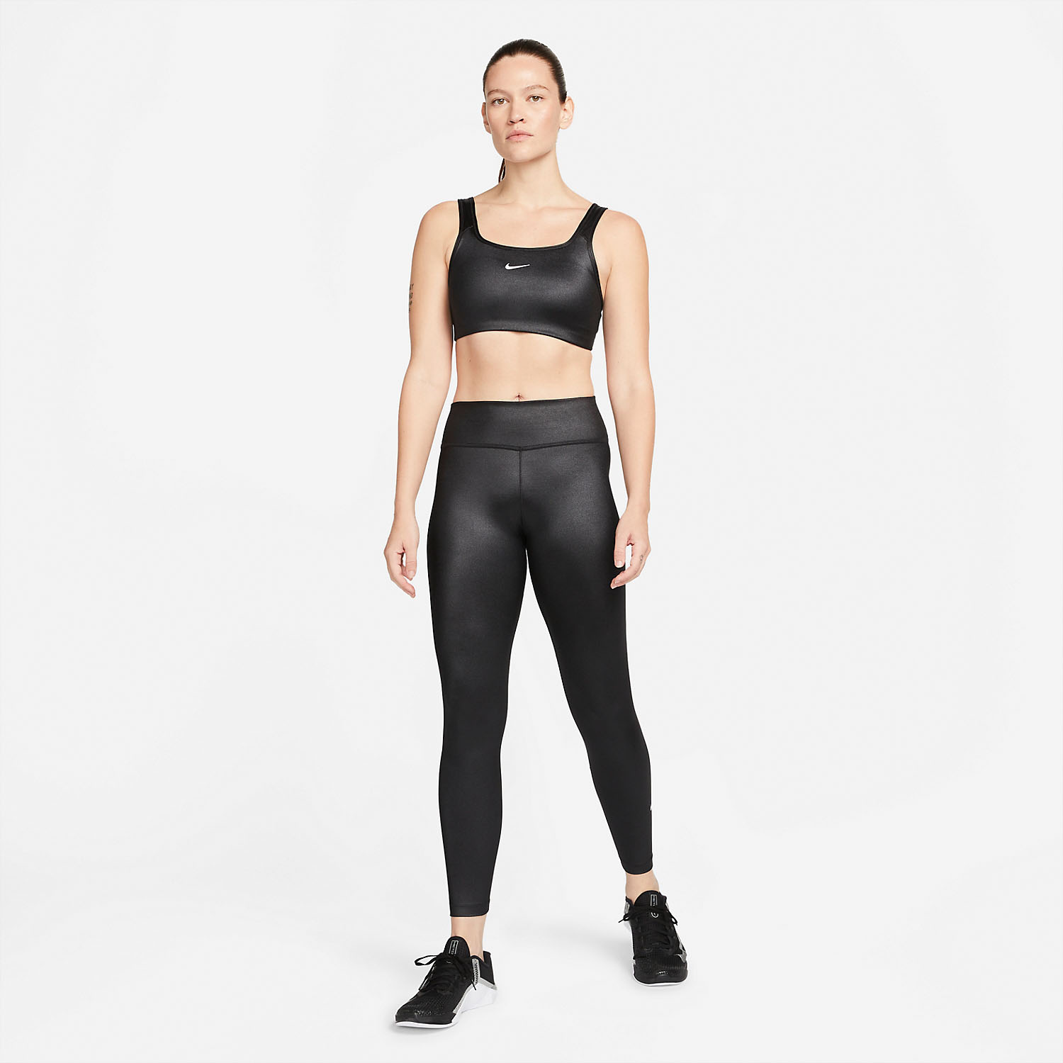 Nike Dri-FIT One Shine Women's Training Tights - Black/White