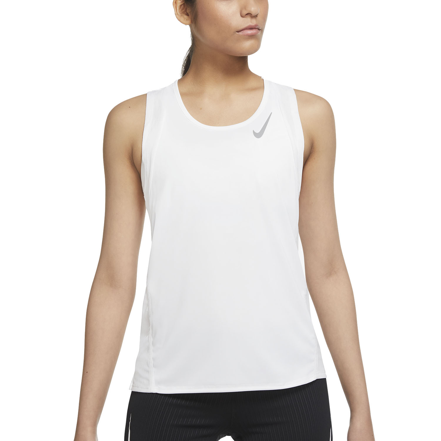 Nike Dri-FIT Race Tank - White/Reflective Silver