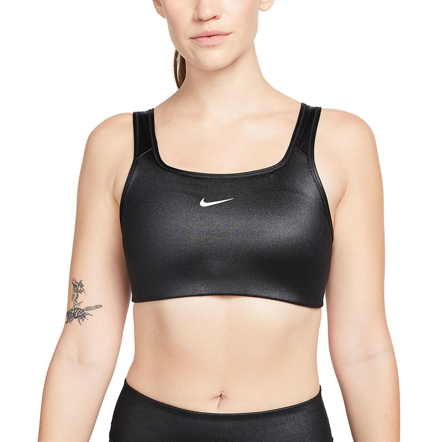 Nike Dri-FIT Shine Women's Sports Bra - Black/White