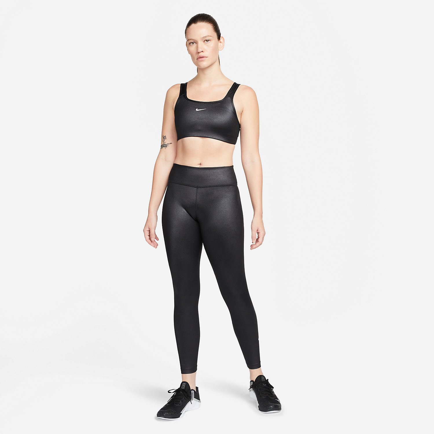 Nike Dri-FIT Shine Women's Sports Bra - Black/White