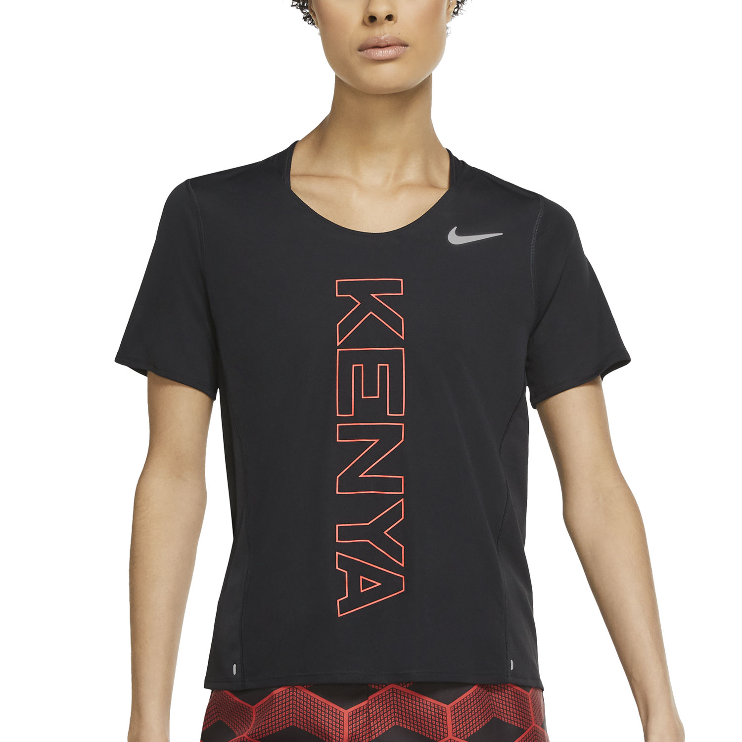 Nike Team Kenya City Sleek Camiseta Running Mujer Black