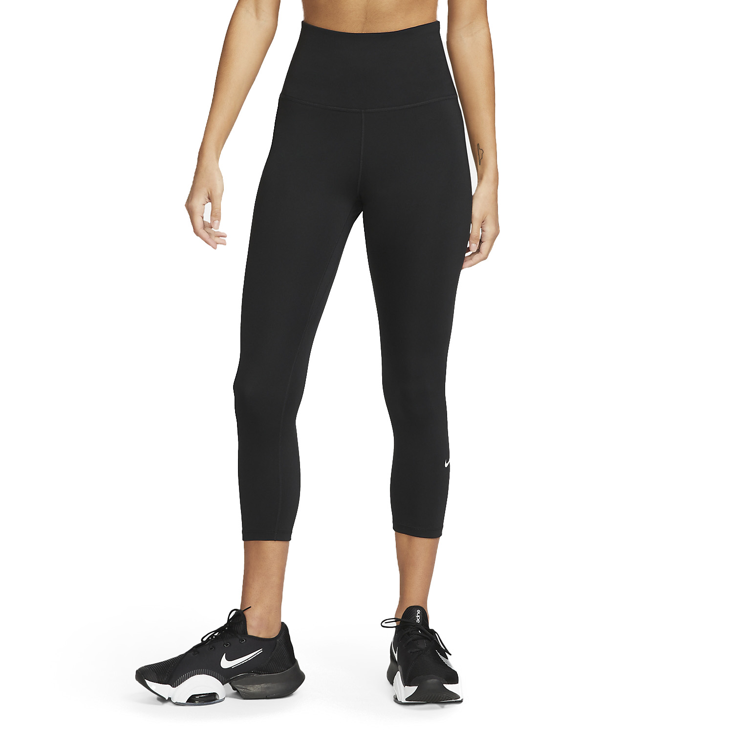 Womens high waisted compression 7/8 leggings Nike ONE MID-RISE 7/8 W black