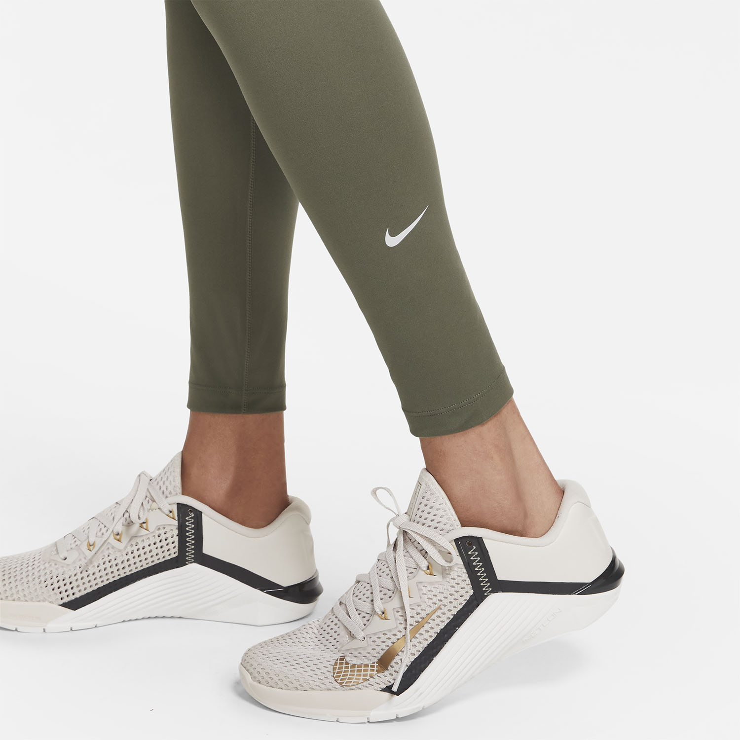 Nike One Tights - Medium Olive/White