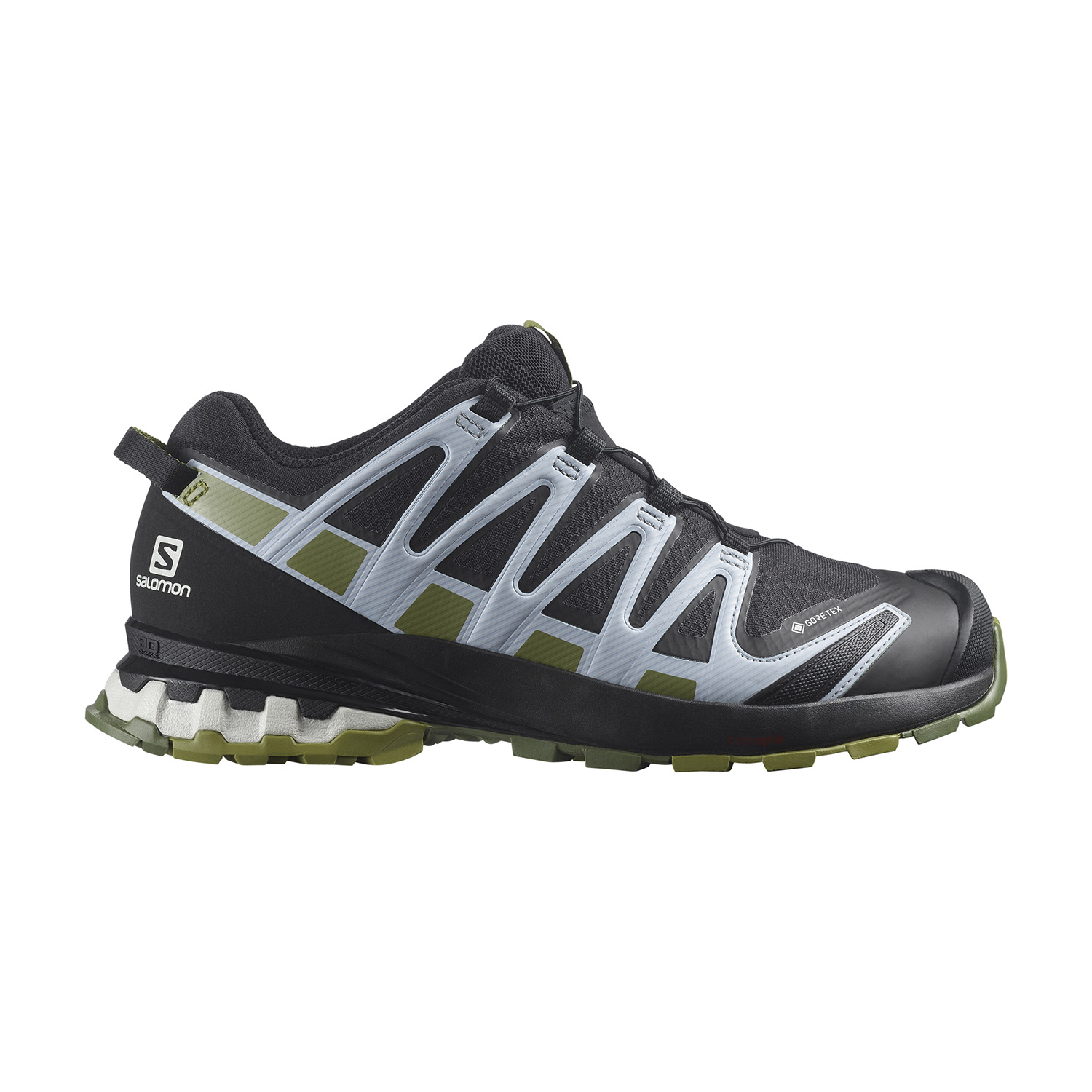 Salomon XA Pro 3D V8 Hiking Shoes - Black/Green Moss