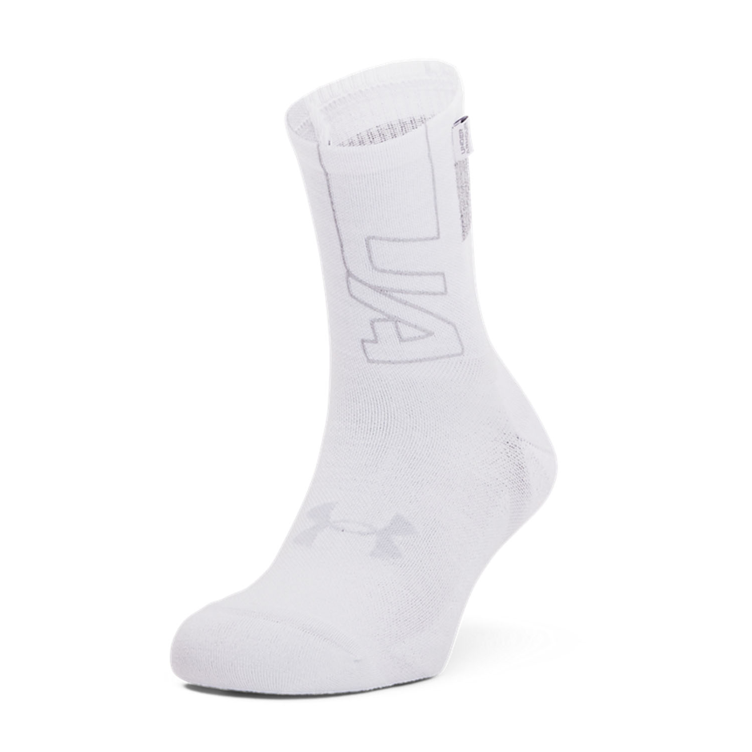 Under Armour Dry Crew Socks - White/Halo Gray/Mod Gray