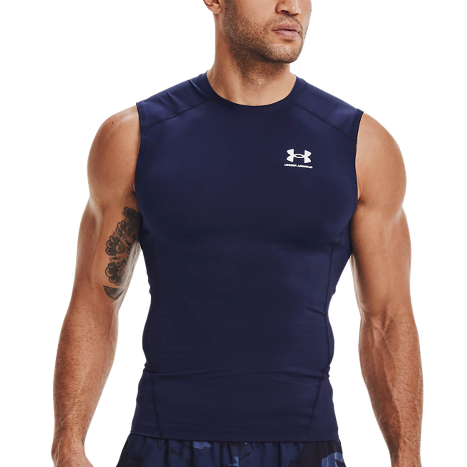 Under Armour HeatGear Men's Training Tank - Midnight Navy/White