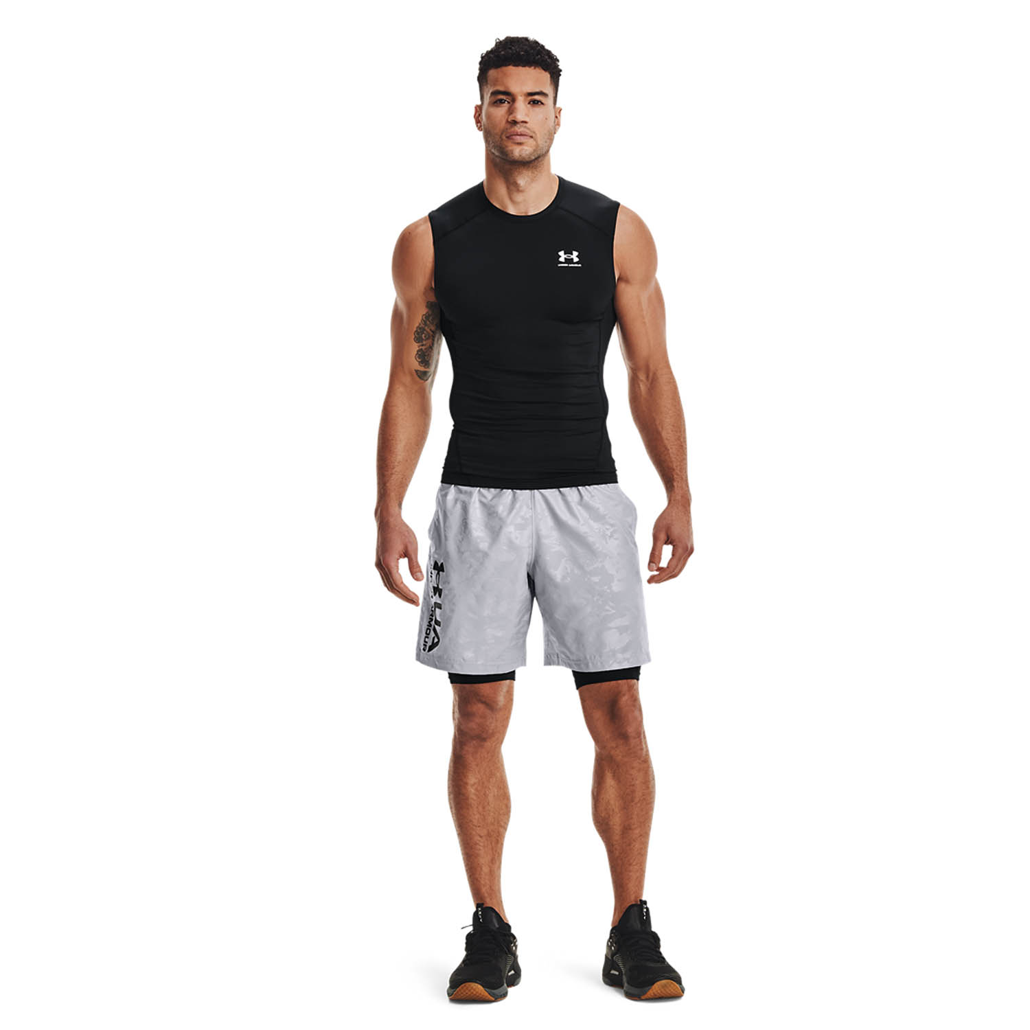 Under Armour HeatGear Compression Top - Black/White