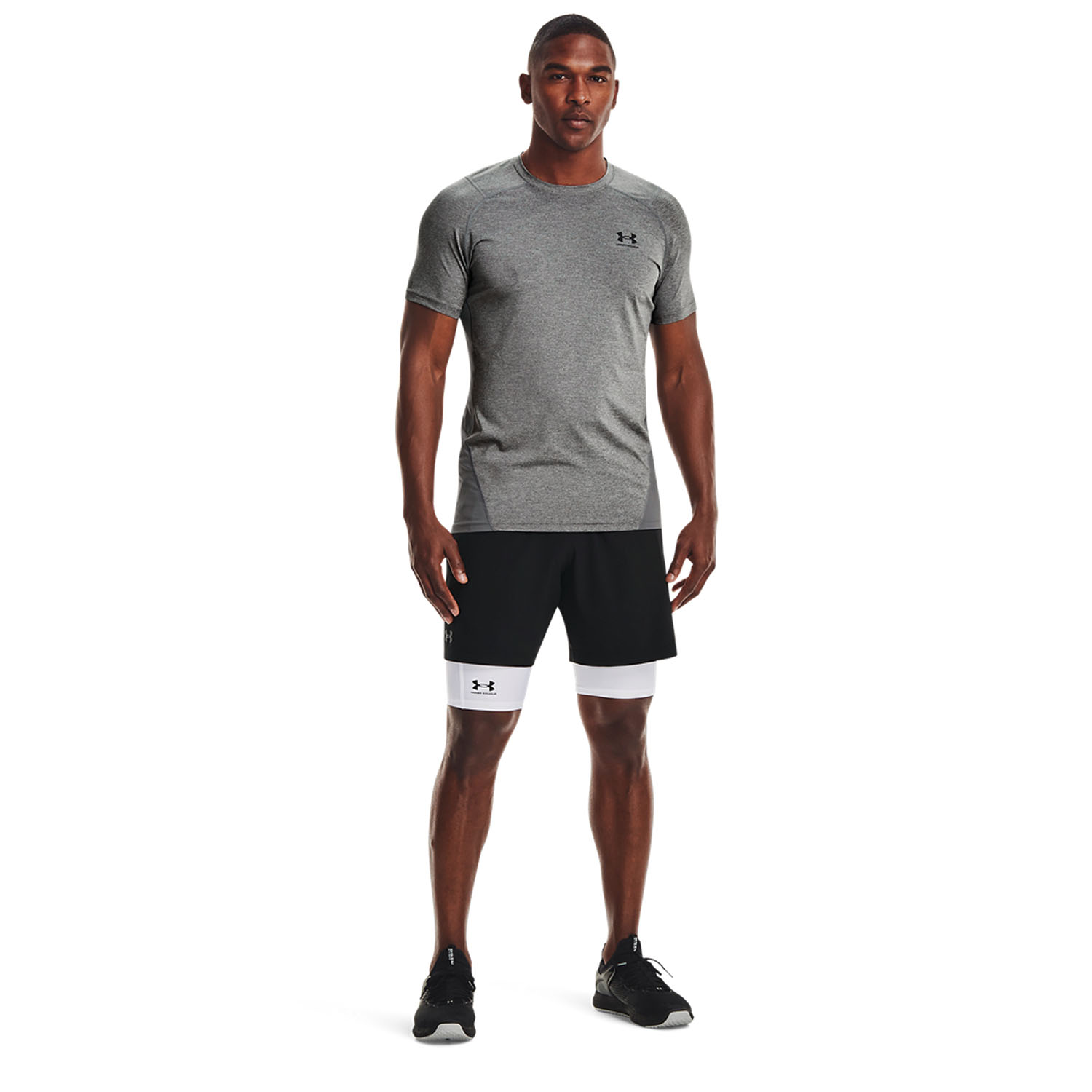 Under Armour HeatGear Pro Short Tights - White/Black