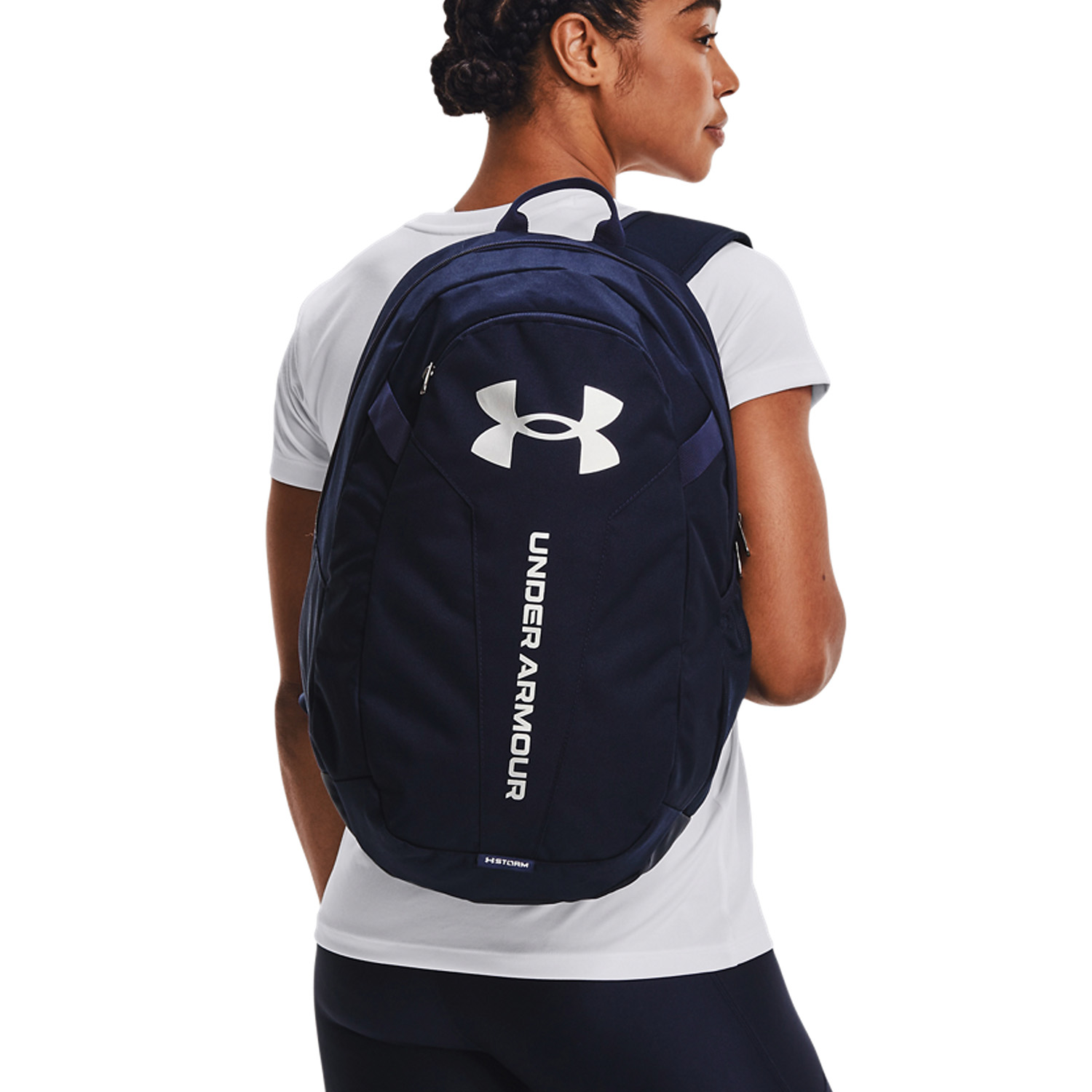 Under Armour Hustle Lite Mochila - Midnight Navy/Metallic Silver