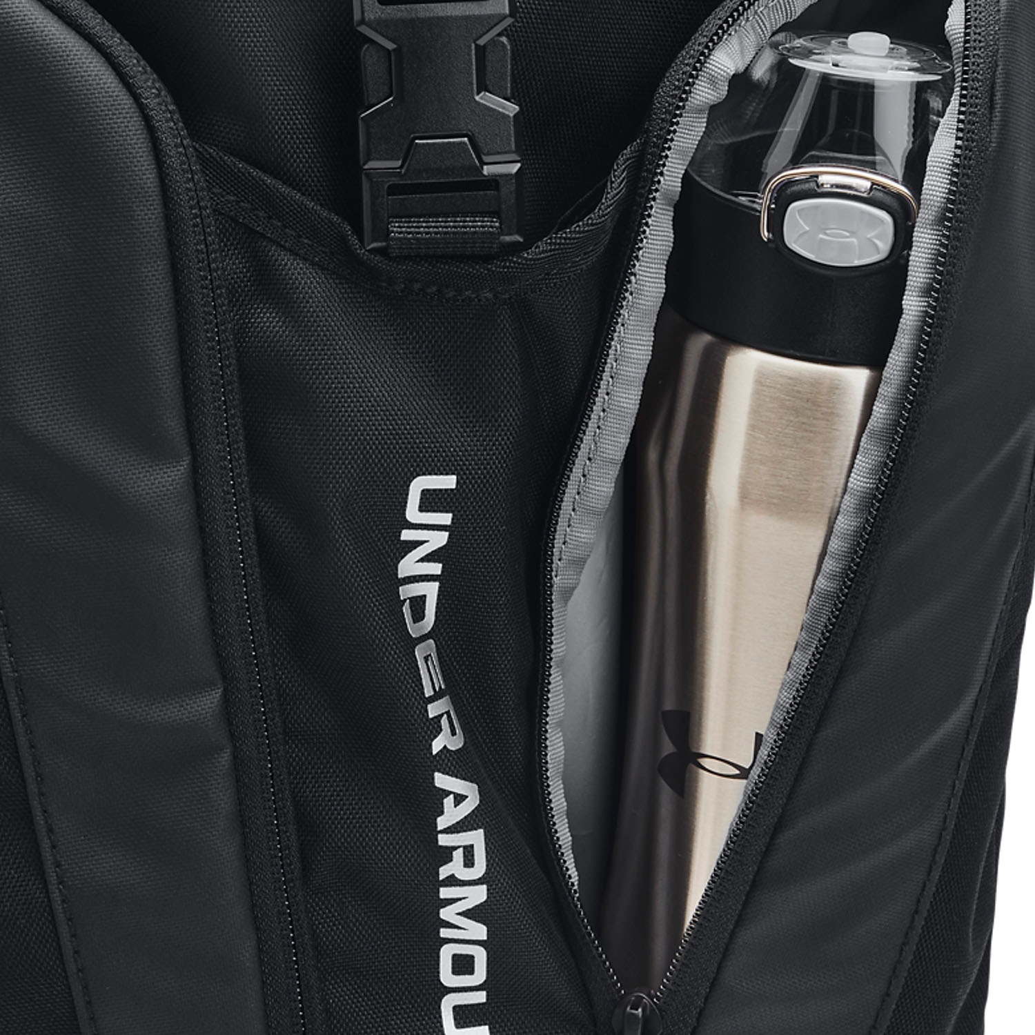 Under Armour Hustle Pro Mochila - Black/Metallic Silver