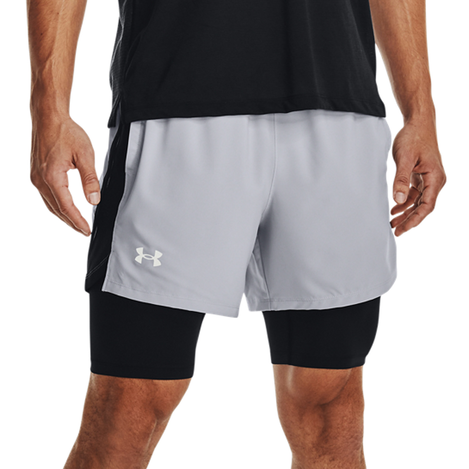 halcón exprimir hablar Under Armour Launch 2 in 1 5in Shorts Running Hombre - Mod Gray