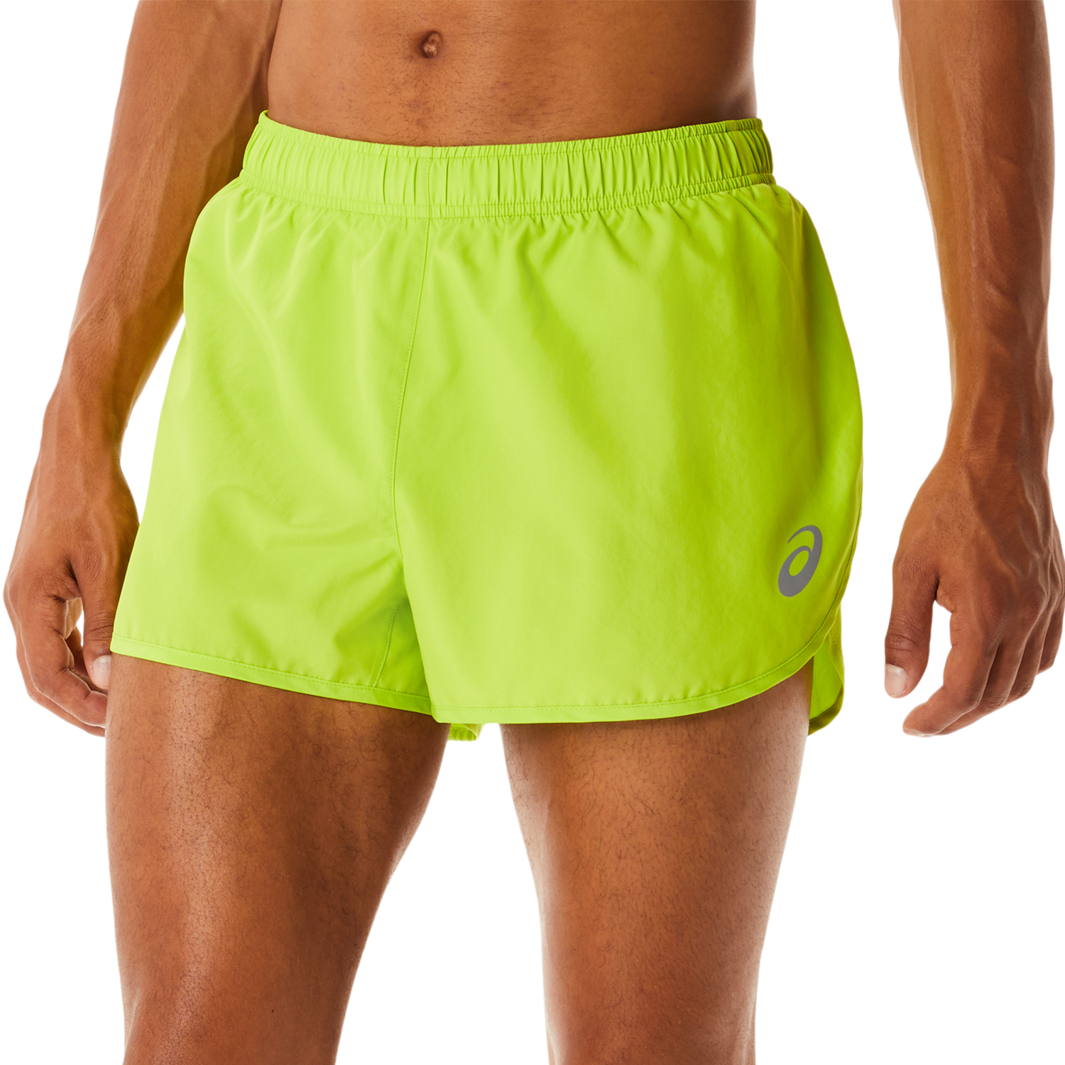 Asics Core Split 2.5in Men's Running Shorts - Lime Zest