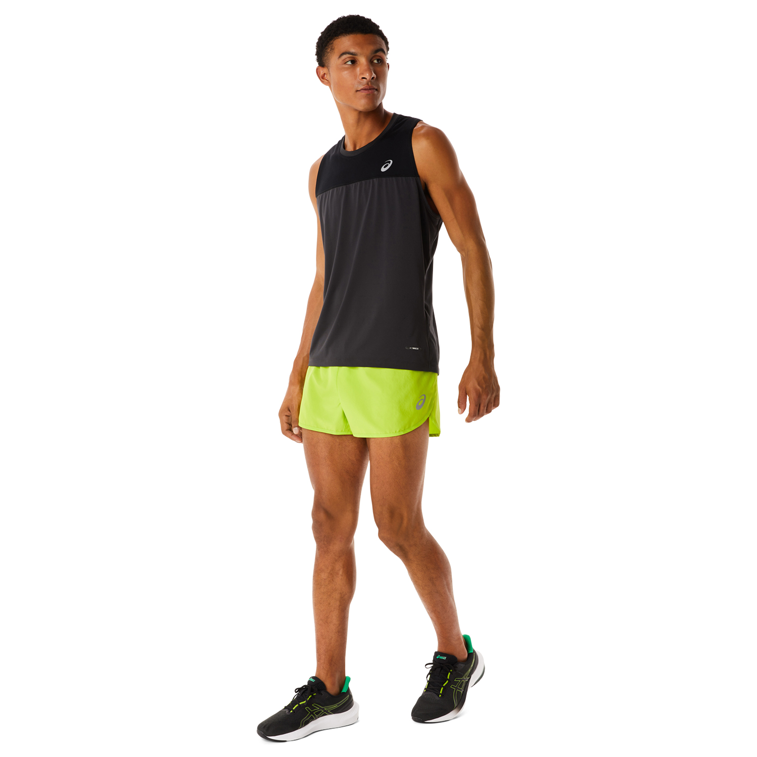 Men\'s 2.5in Lime Running Core - Asics Shorts Zest Split