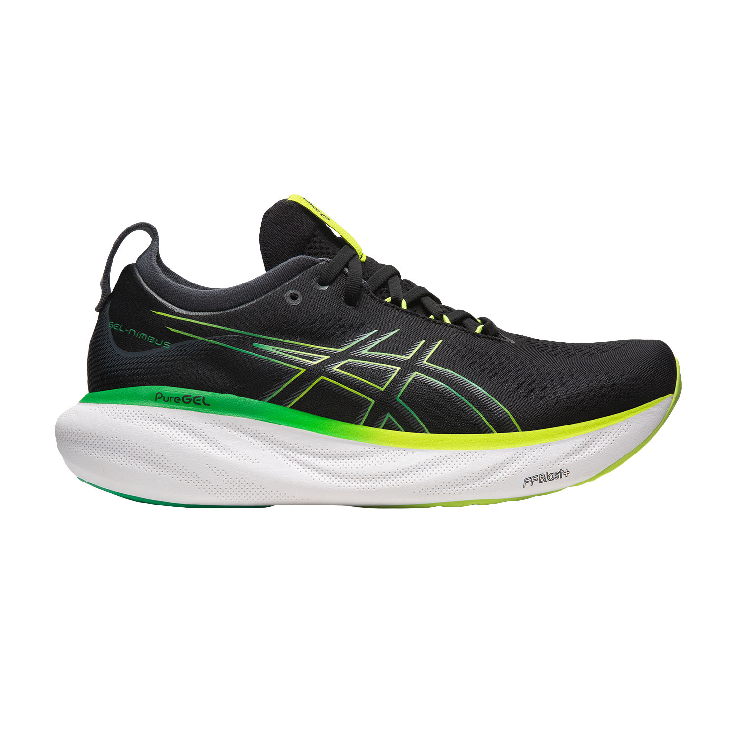 Asics Gel Nimbus 25 Men's Running Shoes - Black/Lime Zest Asics Gel Nimbus 25 Men's Running Shoes - Black/Lime Zest