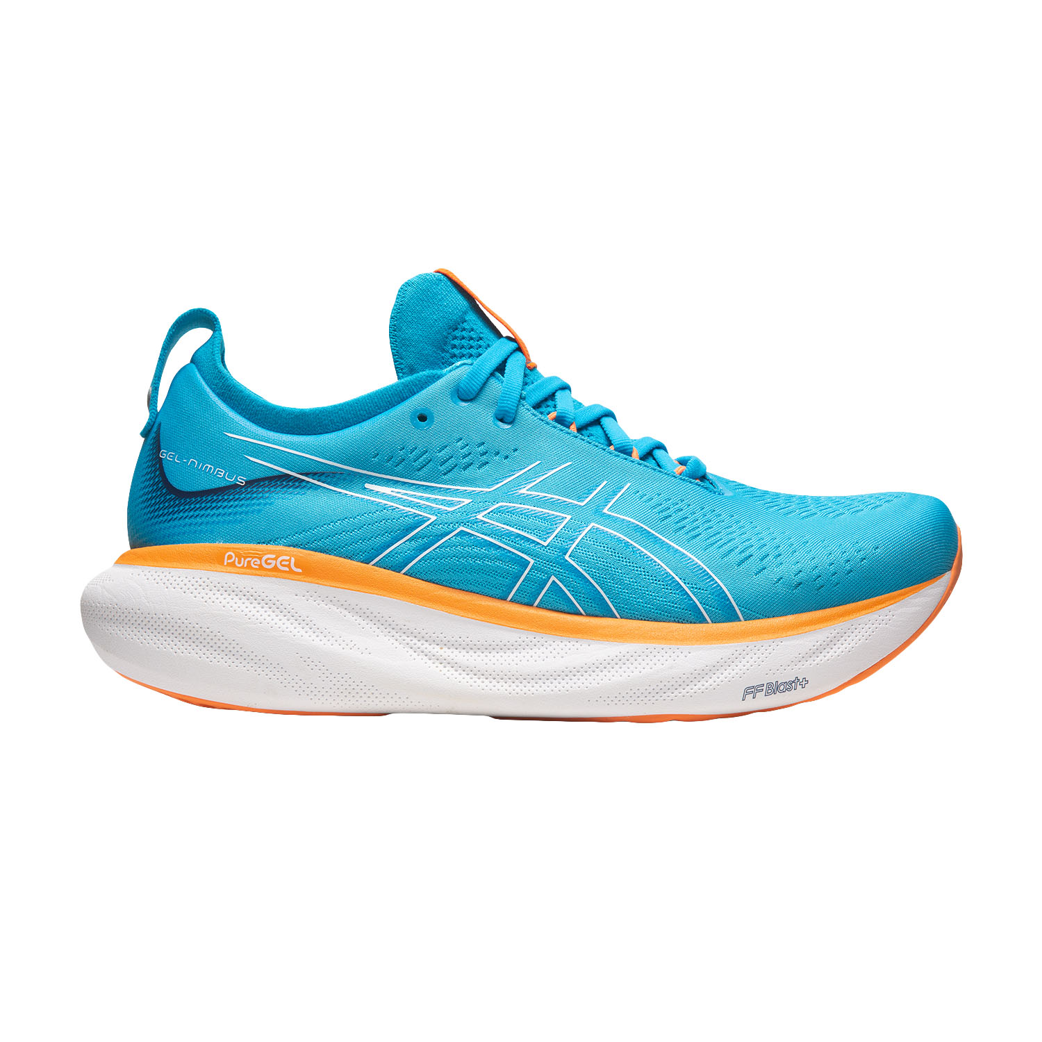 Asics Gel Nimbus 25 Men's Running Shoes - Island Blue/Sun Peach Asics Gel Nimbus 25 Men's Running Shoes - Island Blue/Sun Peach
