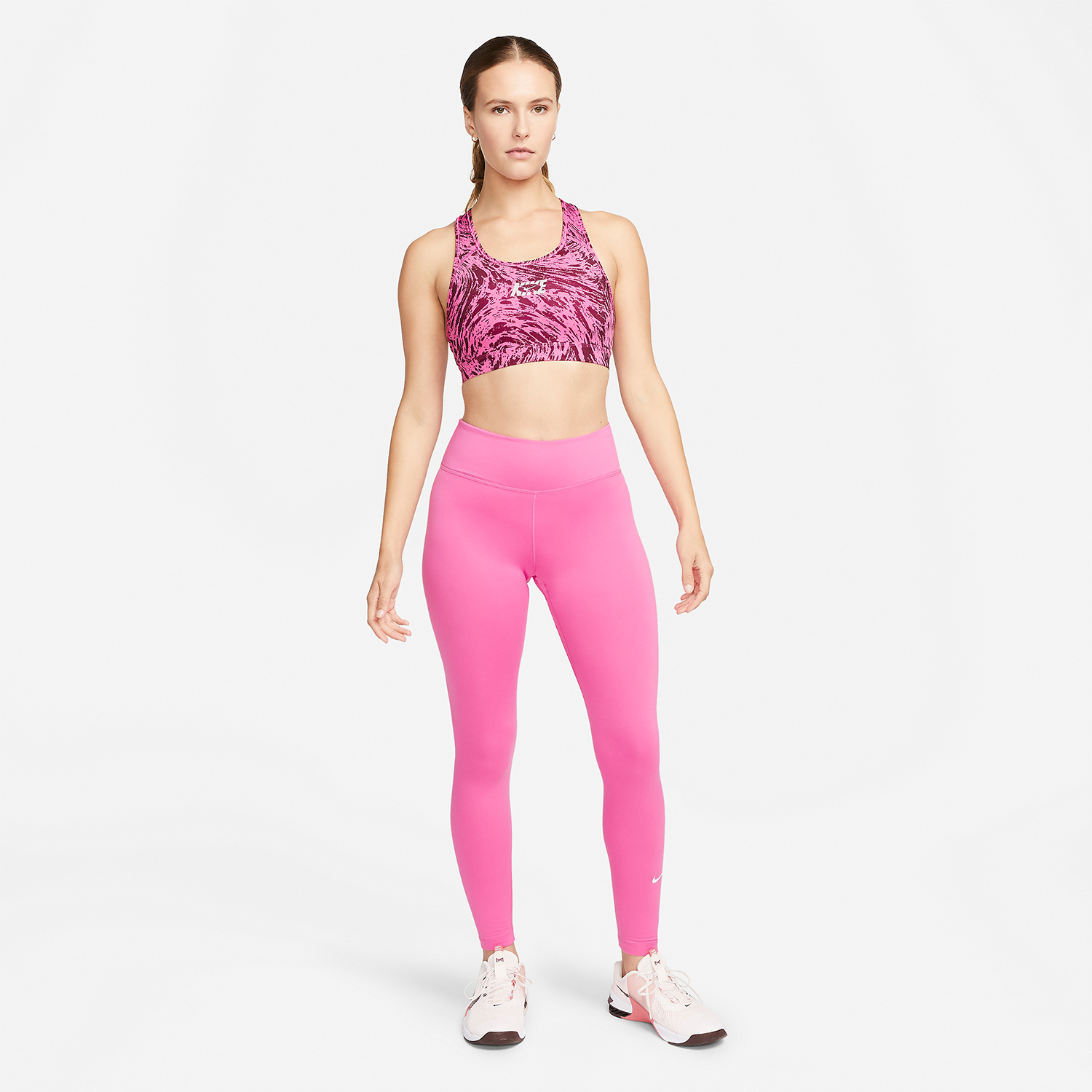 CN5262-684 New with Tag Nike Swoosh Futura Sports Bra PINK