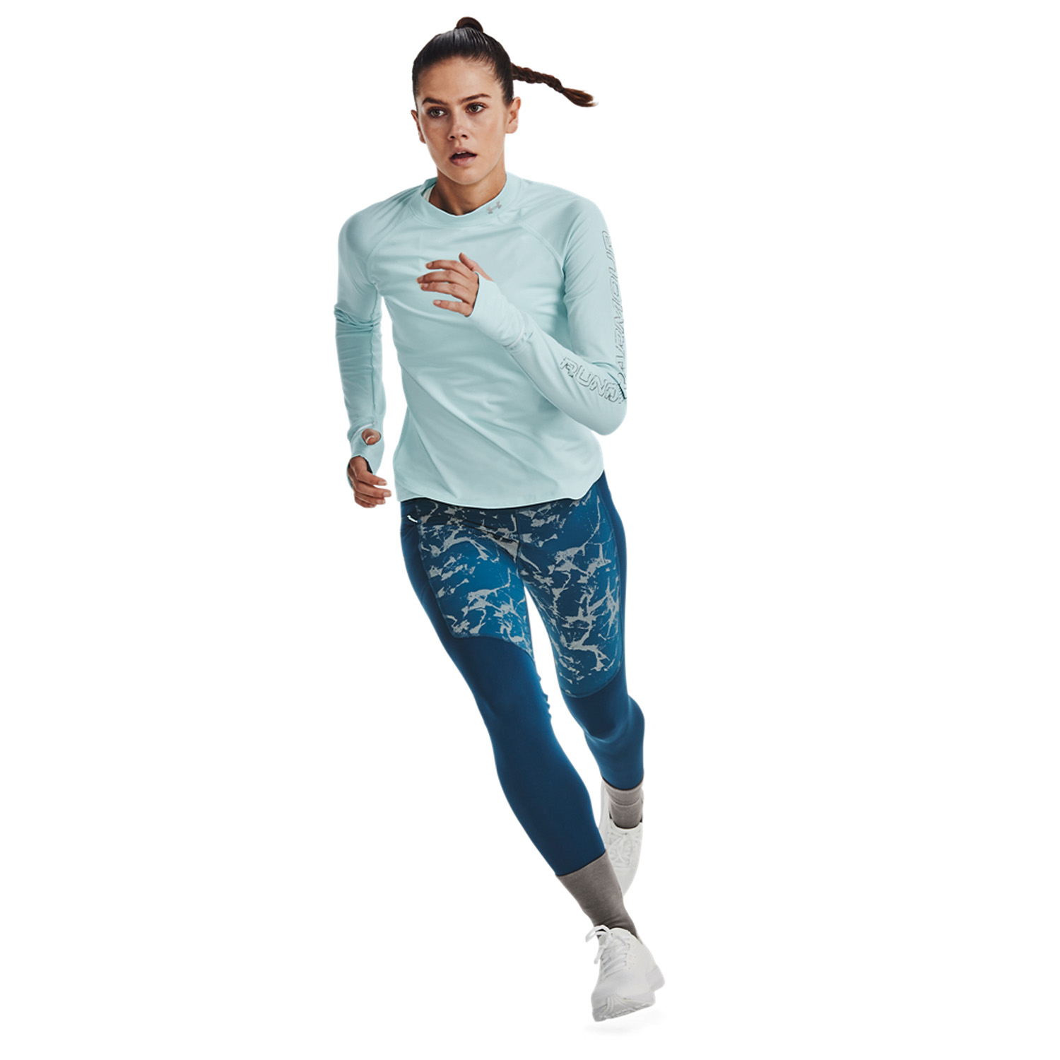 Under Armour Outrun The Cold Shirt - Fuse Teal/Reflective