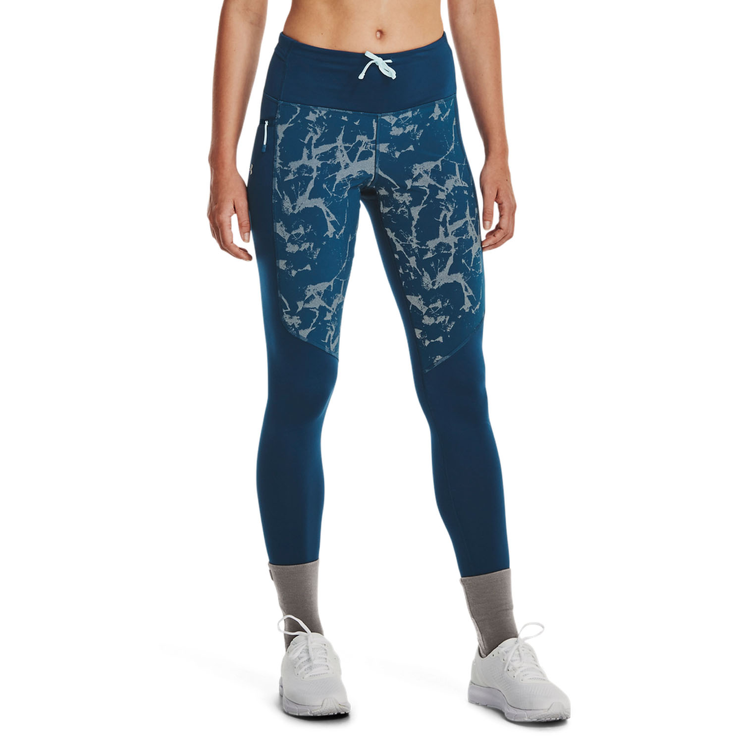 Under Armour Outrun The Cold Tights - Petrol Blue/Afterglow/Reflective