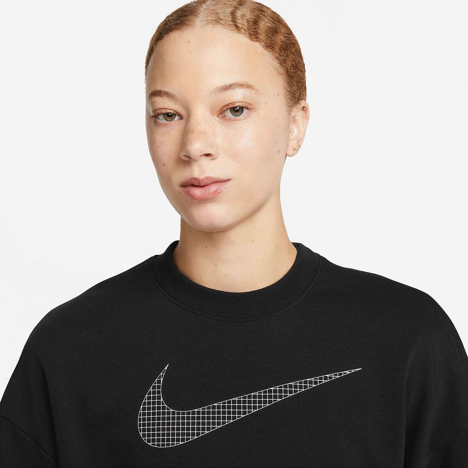 Nike Dri-FIT Get Fit Logo Sweathshirt - Black/Iron Grey/White