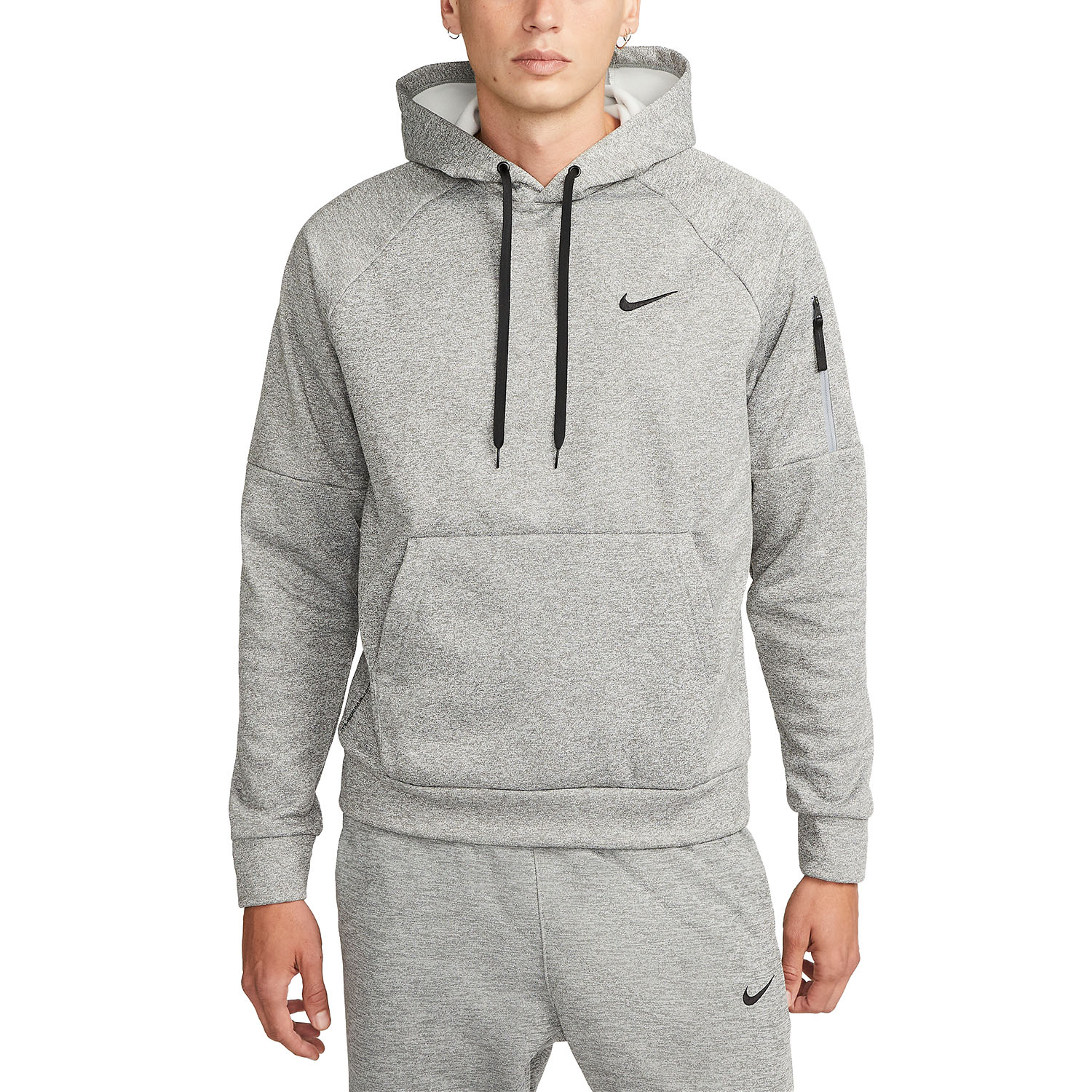 Nike Therma-FIT Swoosh Sudadera - Dark Grey Heather/Particle Grey/Black