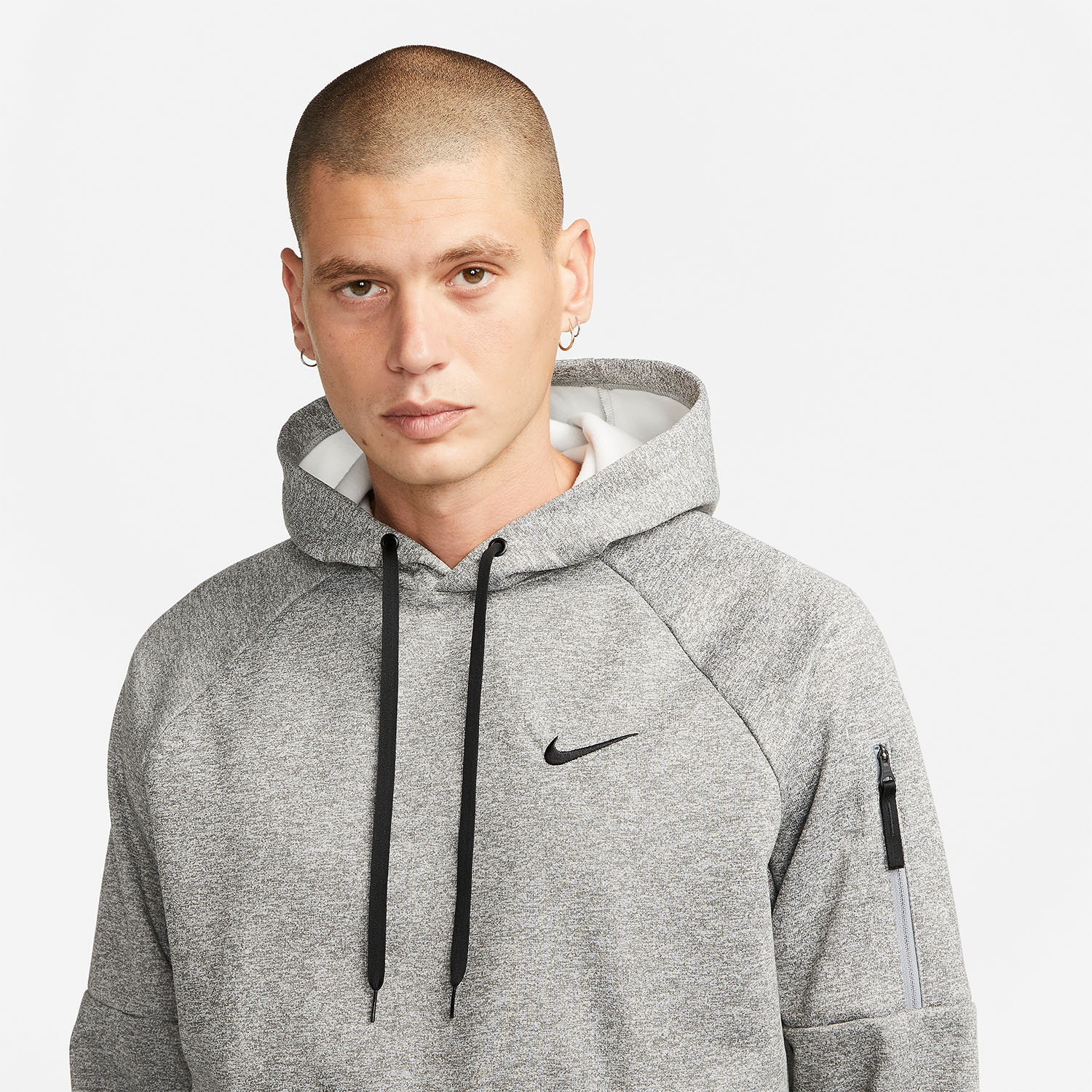 Nike Therma-FIT Swoosh Hoodie - Dark Grey Heather/Particle Grey/Black