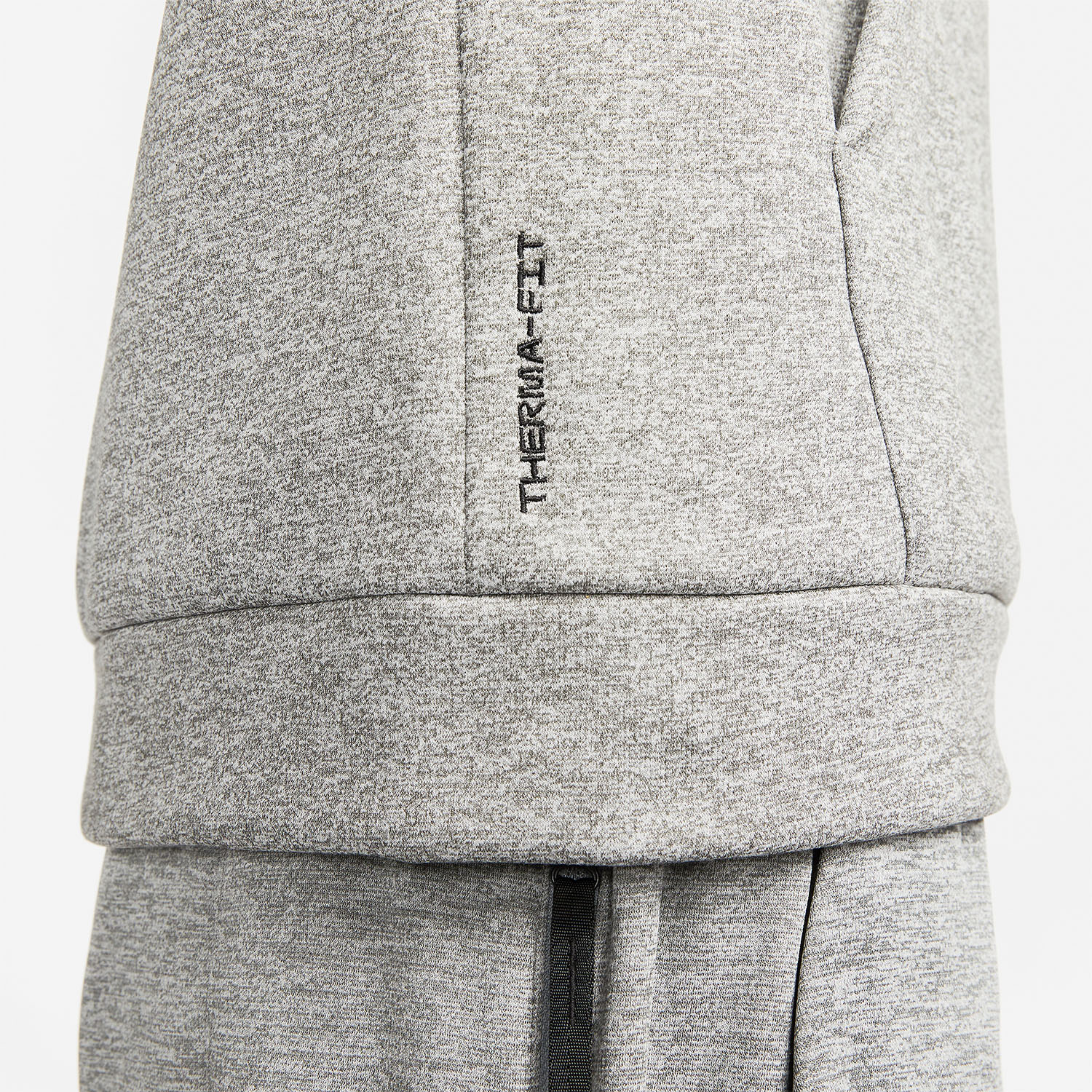 Nike Therma-FIT Swoosh Felpa - Dark Grey Heather/Particle Grey/Black