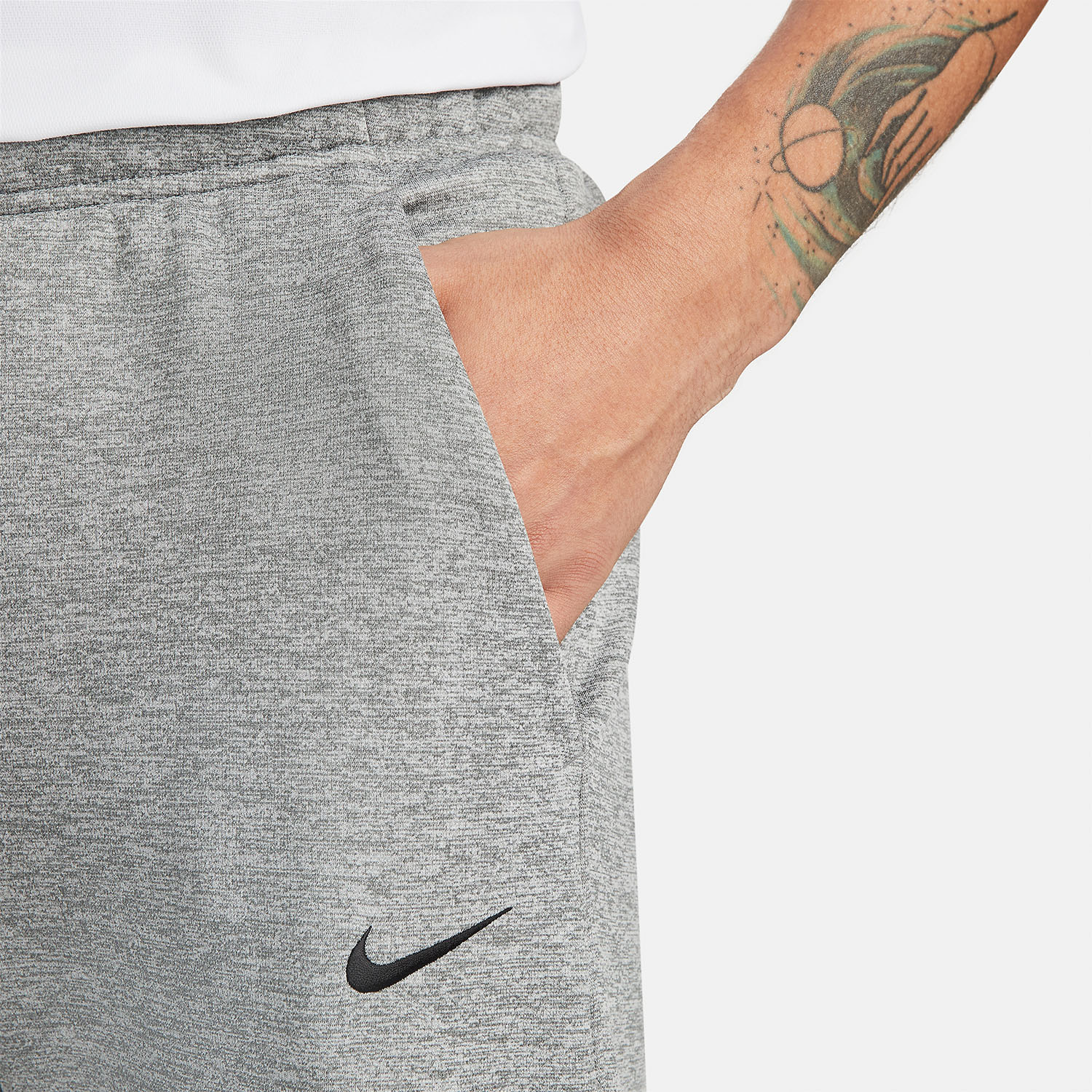 Nike Therma-FIT Logo Pantalones - Dark Grey Heather/Particle Grey/Black