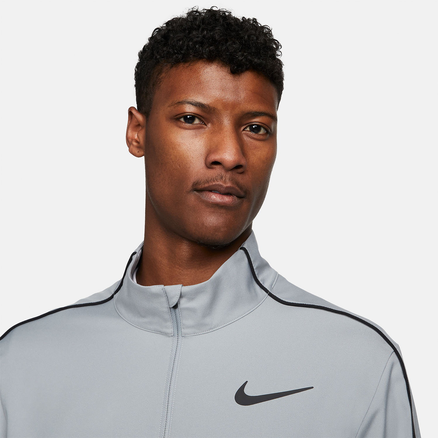 Nike Dri-FIT Team Men's Running Jacket - Particle Grey/Black