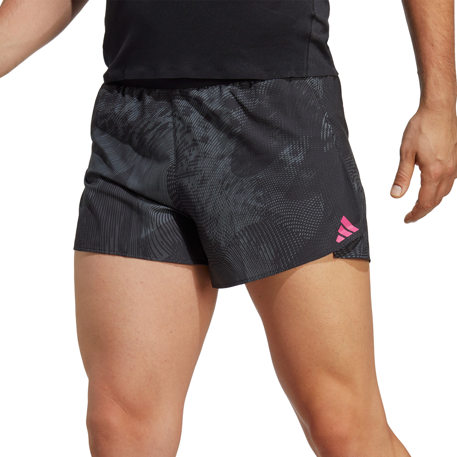 adidas adizero Split 3in Mens Running Shorts - Black/Grey Six