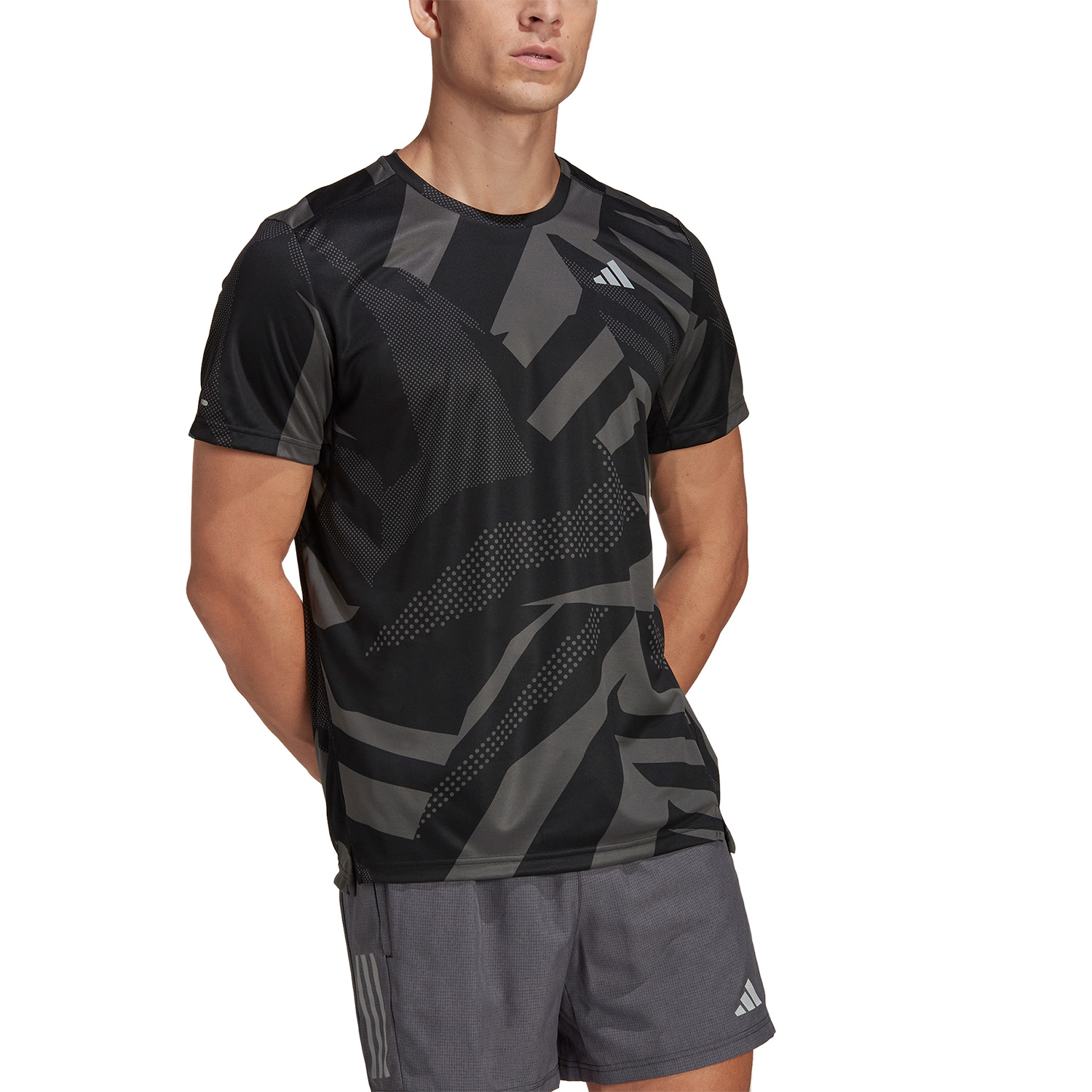Ja Afhaalmaaltijd Gespecificeerd adidas Seasonal AEROREADY Men's Running T-Shirt - Black/Grey Six