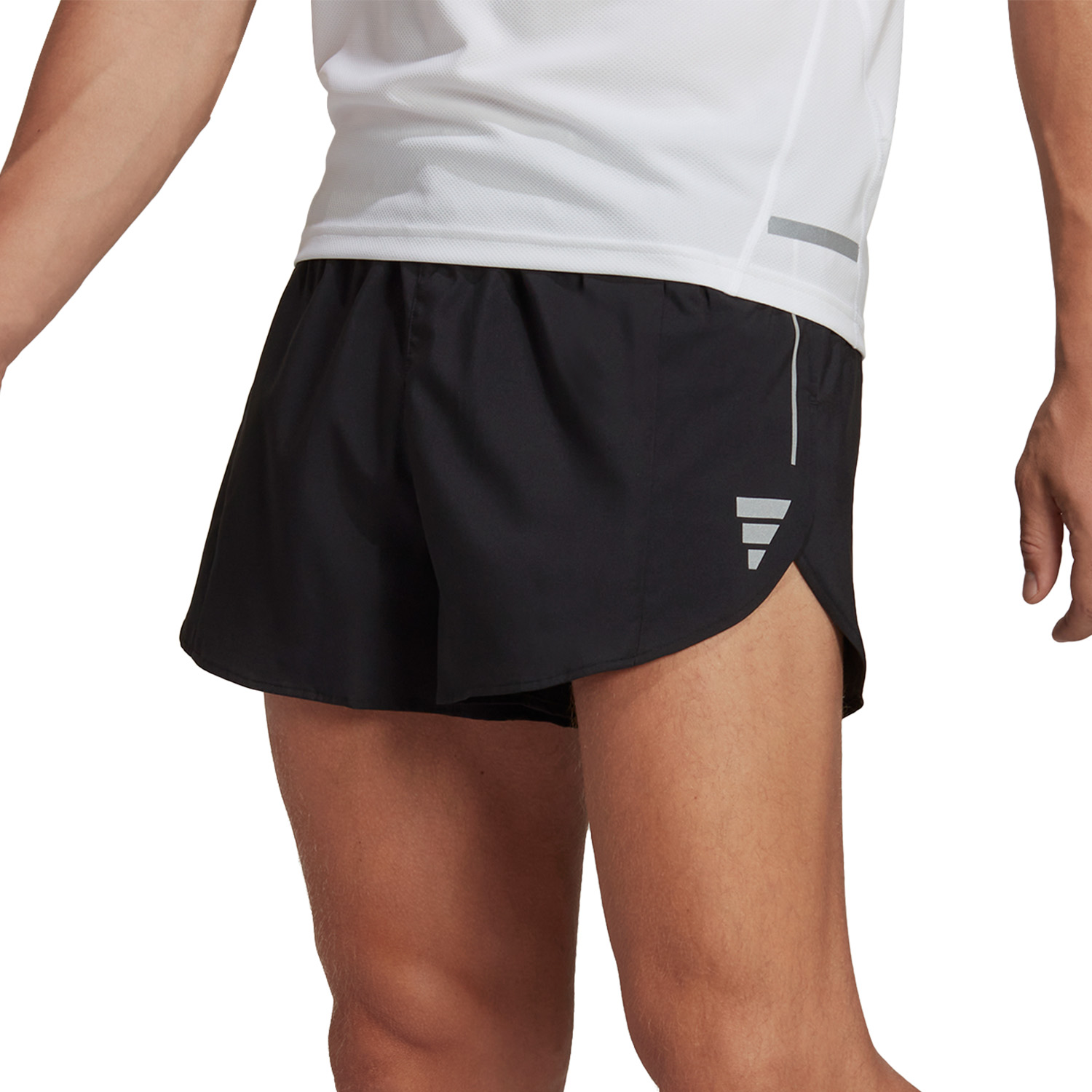 adidas Own The Run Split 3in Shorts - Black
