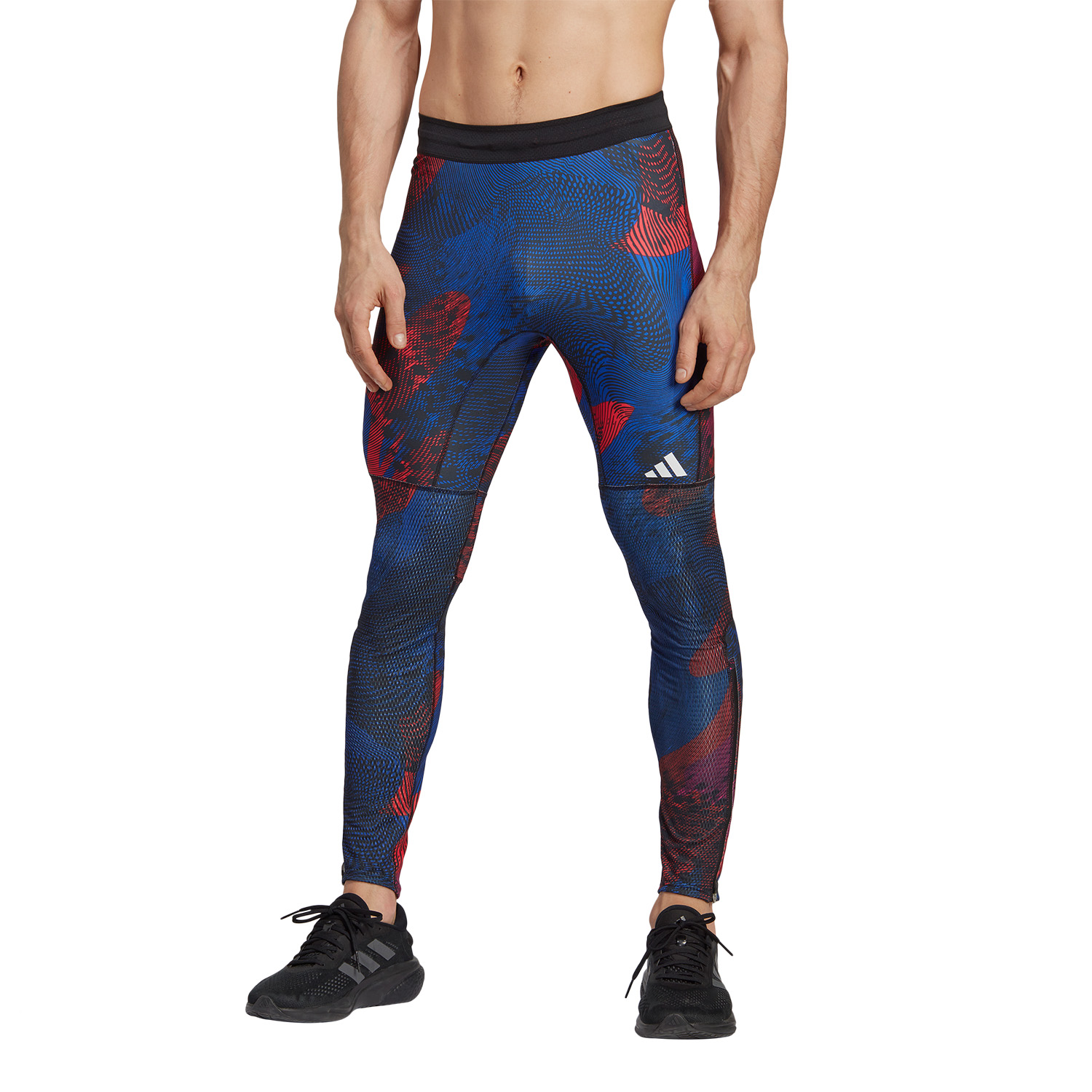 adidas Saturday Men's Running Tights - Multi Color/Black