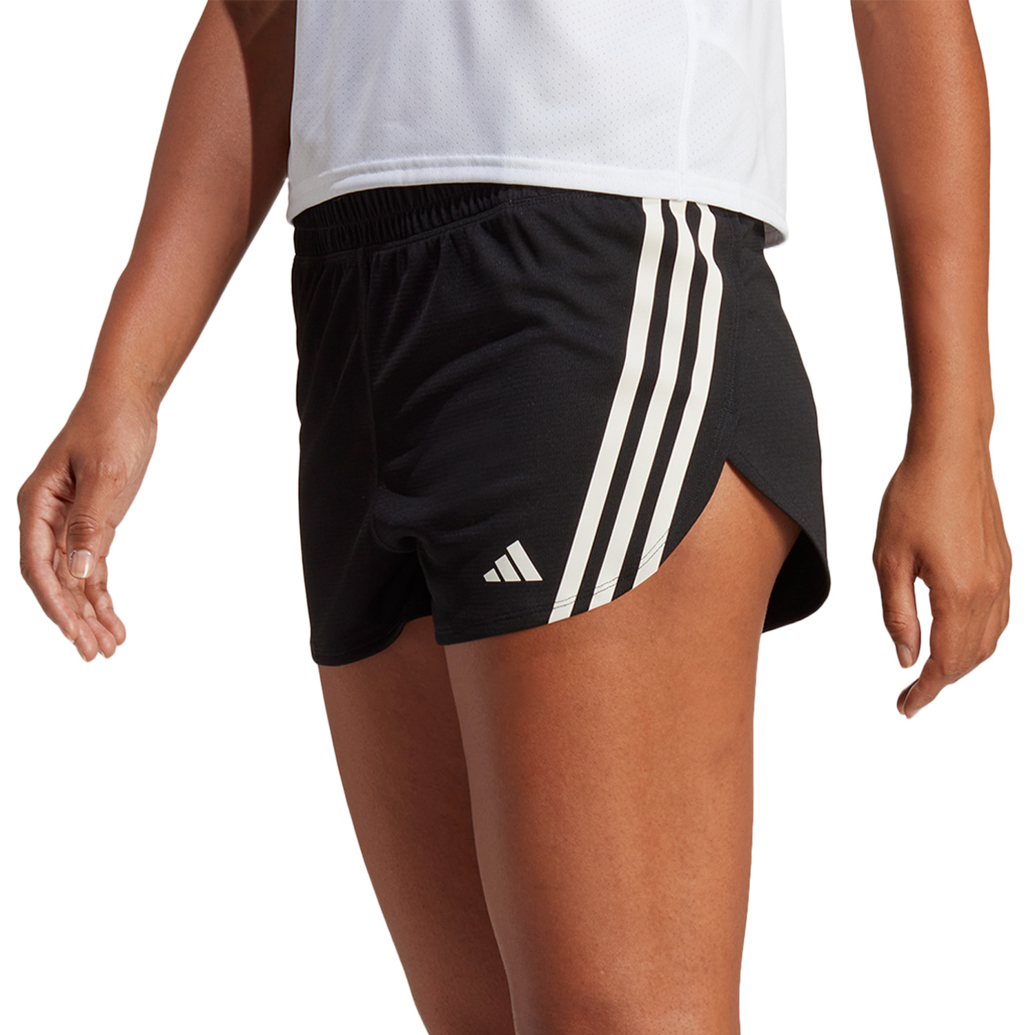 adidas Rise 3 Stripes 2in Shorts - Black