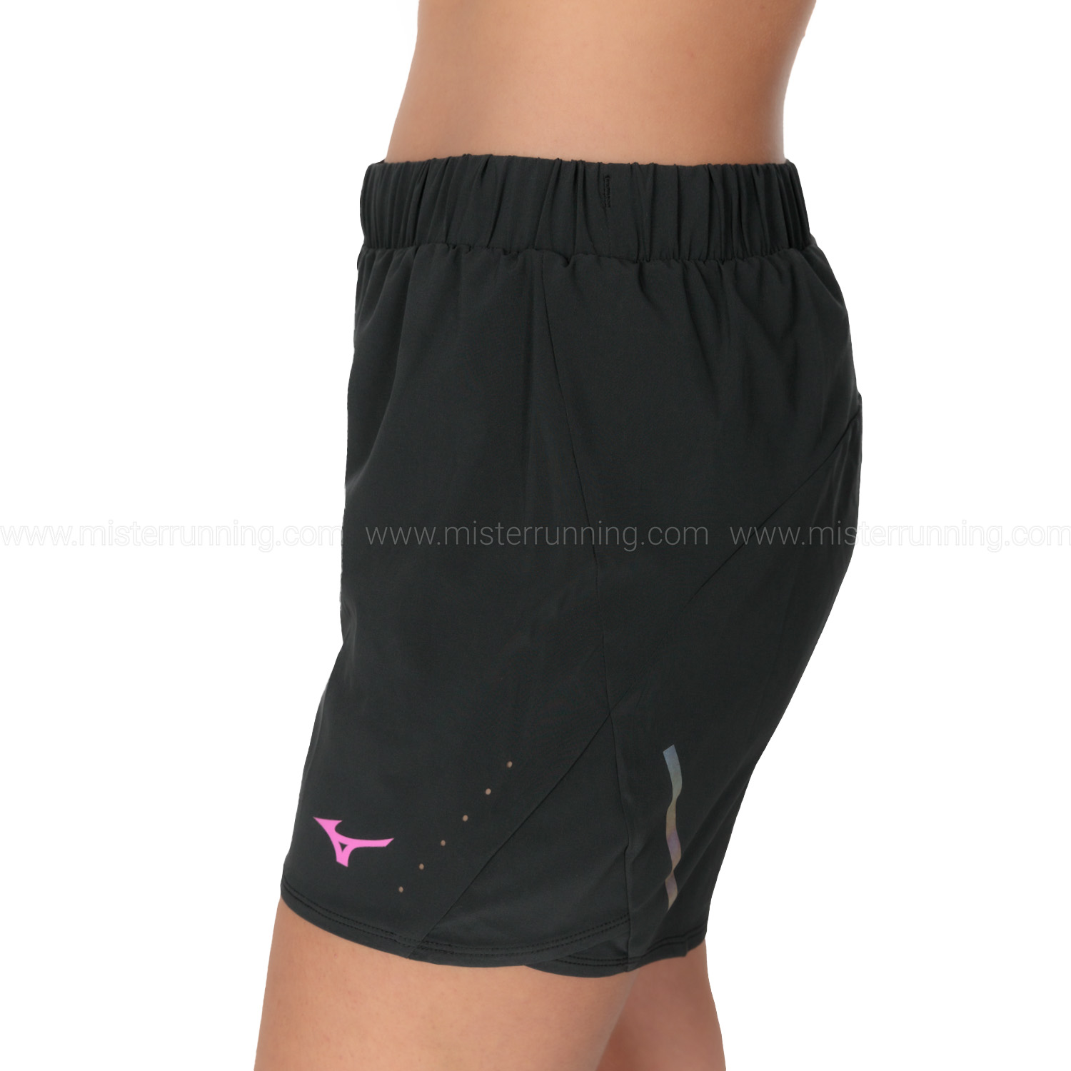 Mizuno Aero 4.5in Womens Running Shorts Black