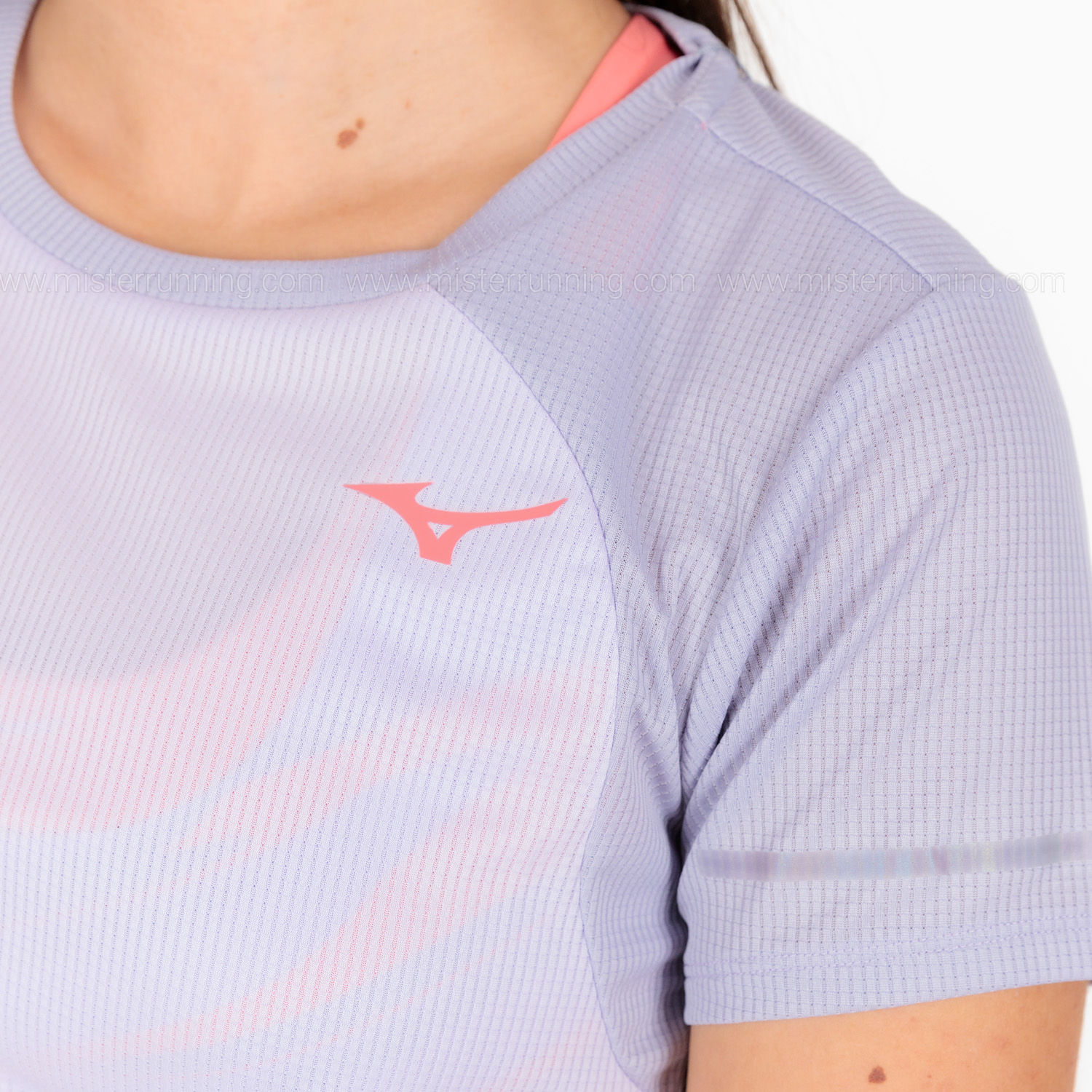 Mizuno Dryaeroflow Logo Camiseta - Pastel Lilac