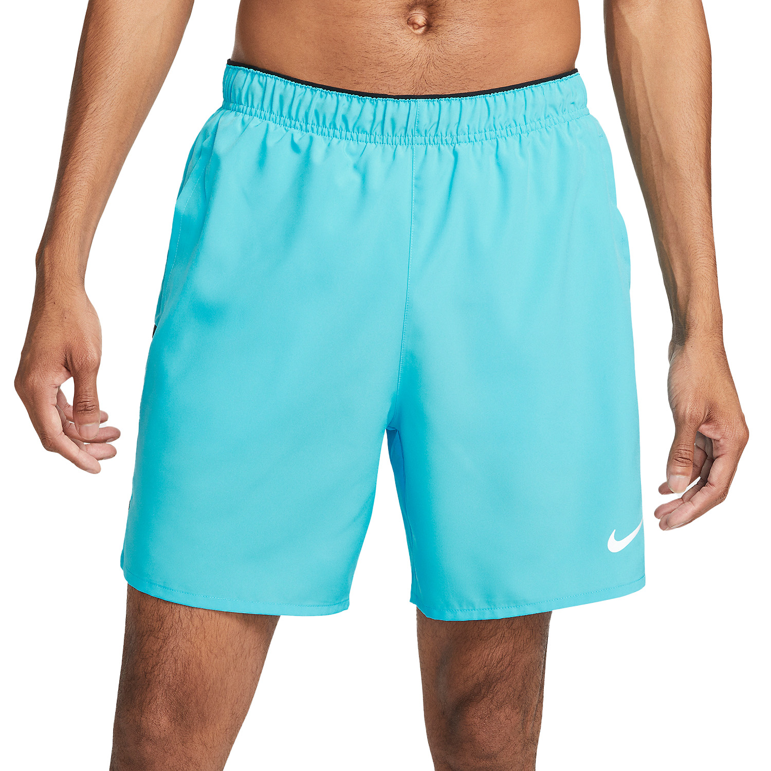 nike running 9 inch challenger shorts in black