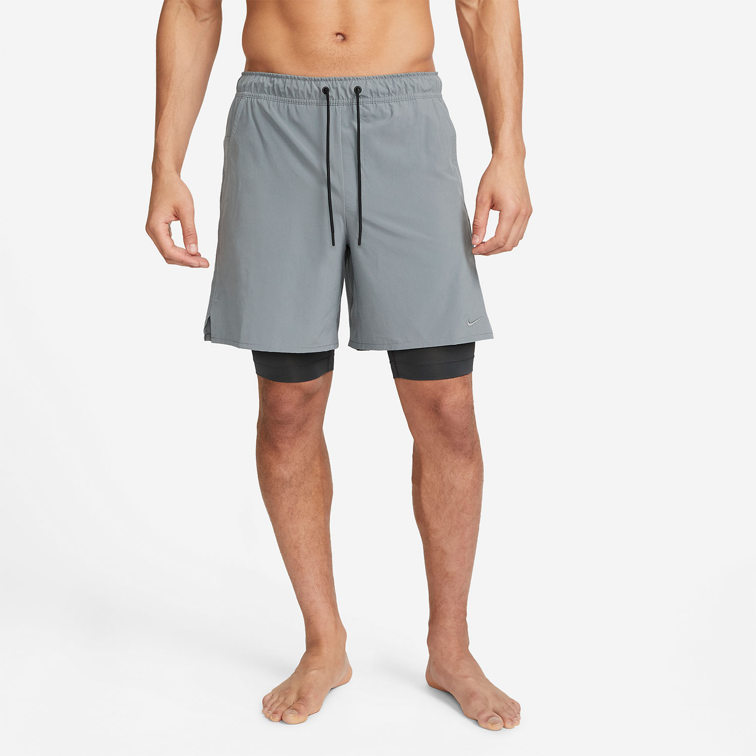 Nike Dri-FIT Unlined Fitness 2 in 1 7in Shorts - Smoke Grey/Dark Smoke Grey