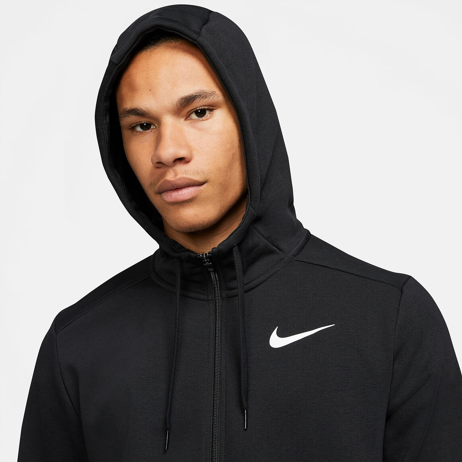 Nike Dri-FIT Logo Men's Training Hoodie - Black/White