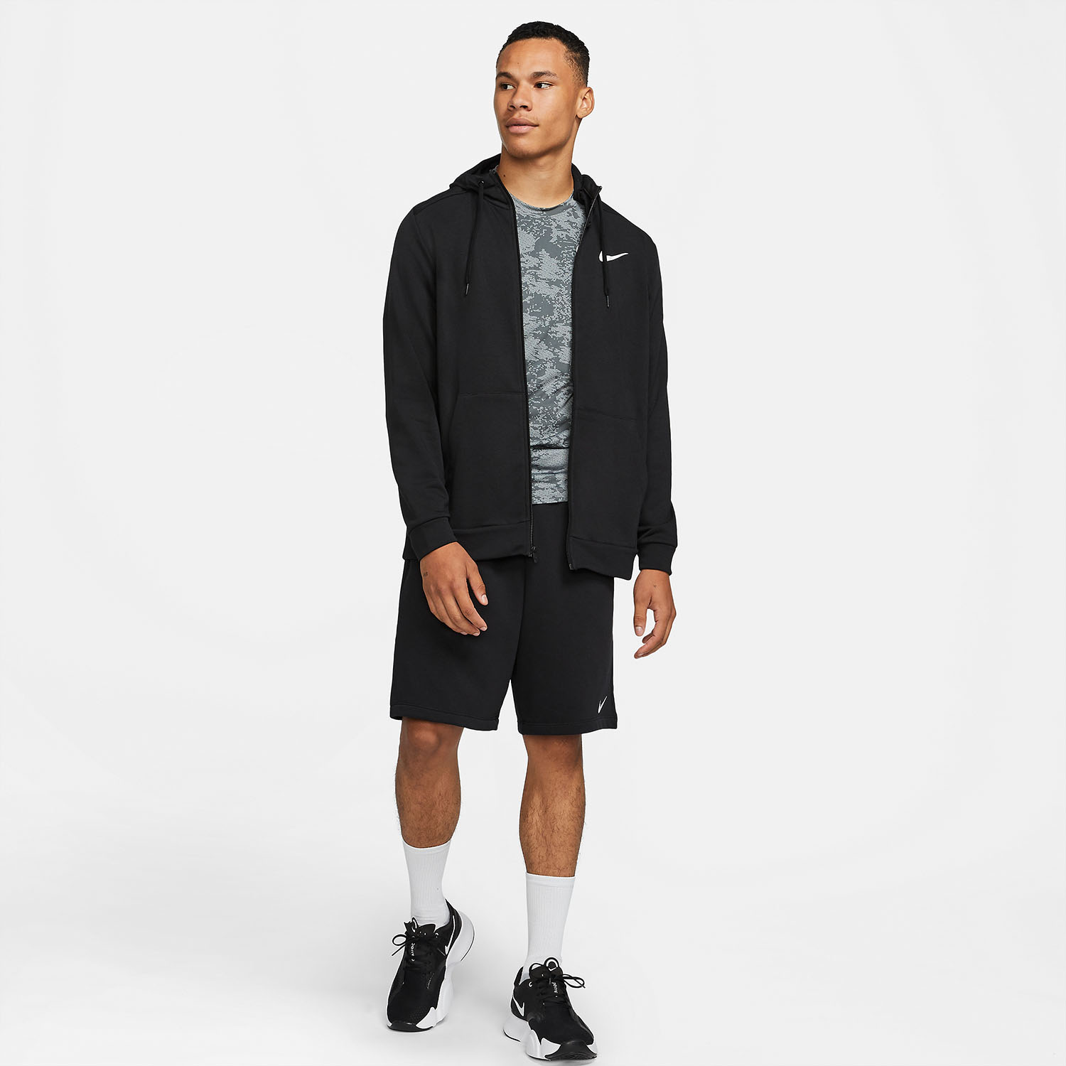 Nike Dri-FIT Logo Felpa - Black/White