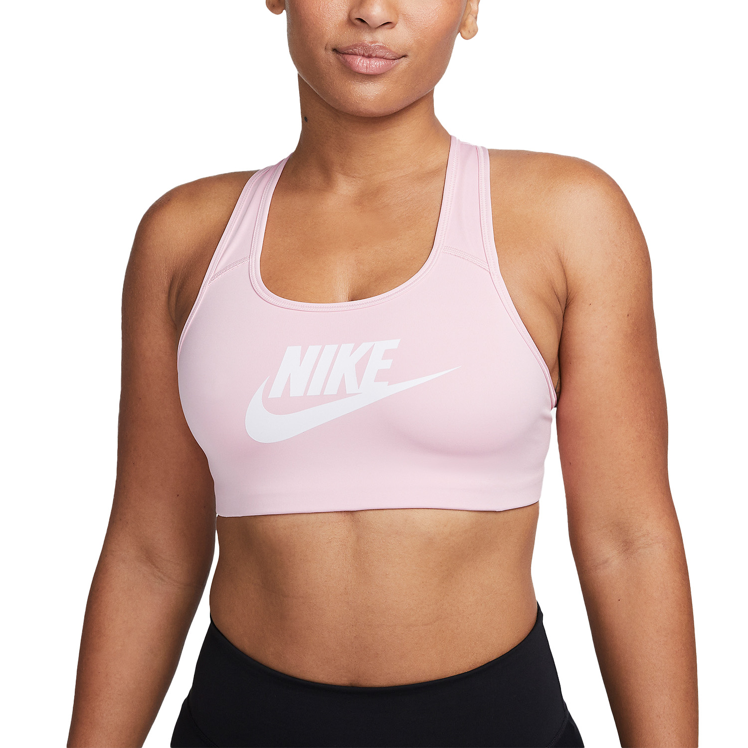 Nike Futura Women's Training Sports Bra - Med Soft Pink/White