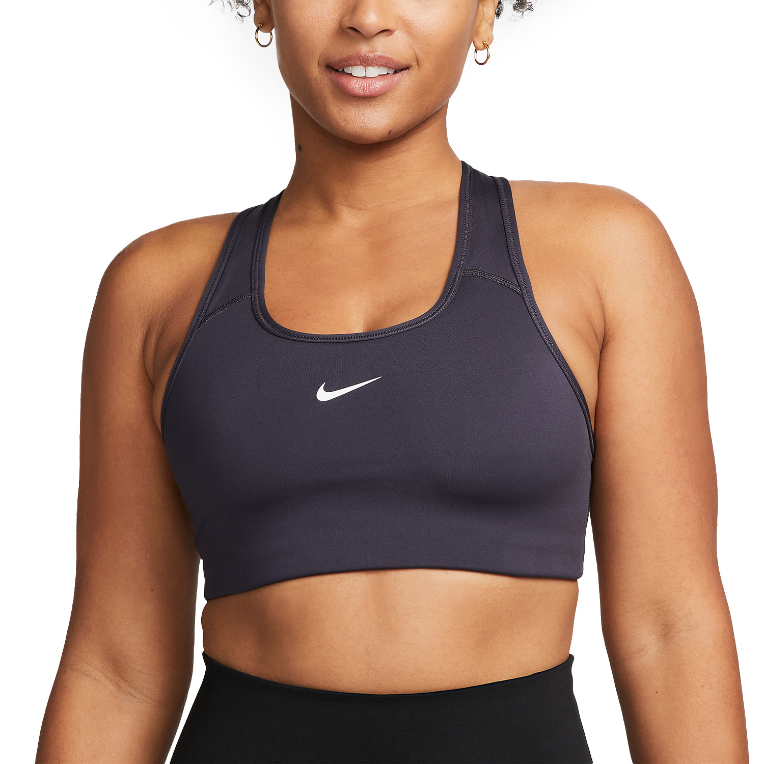 Nike Swoosh Women's Sports Bra - Gridiron/White