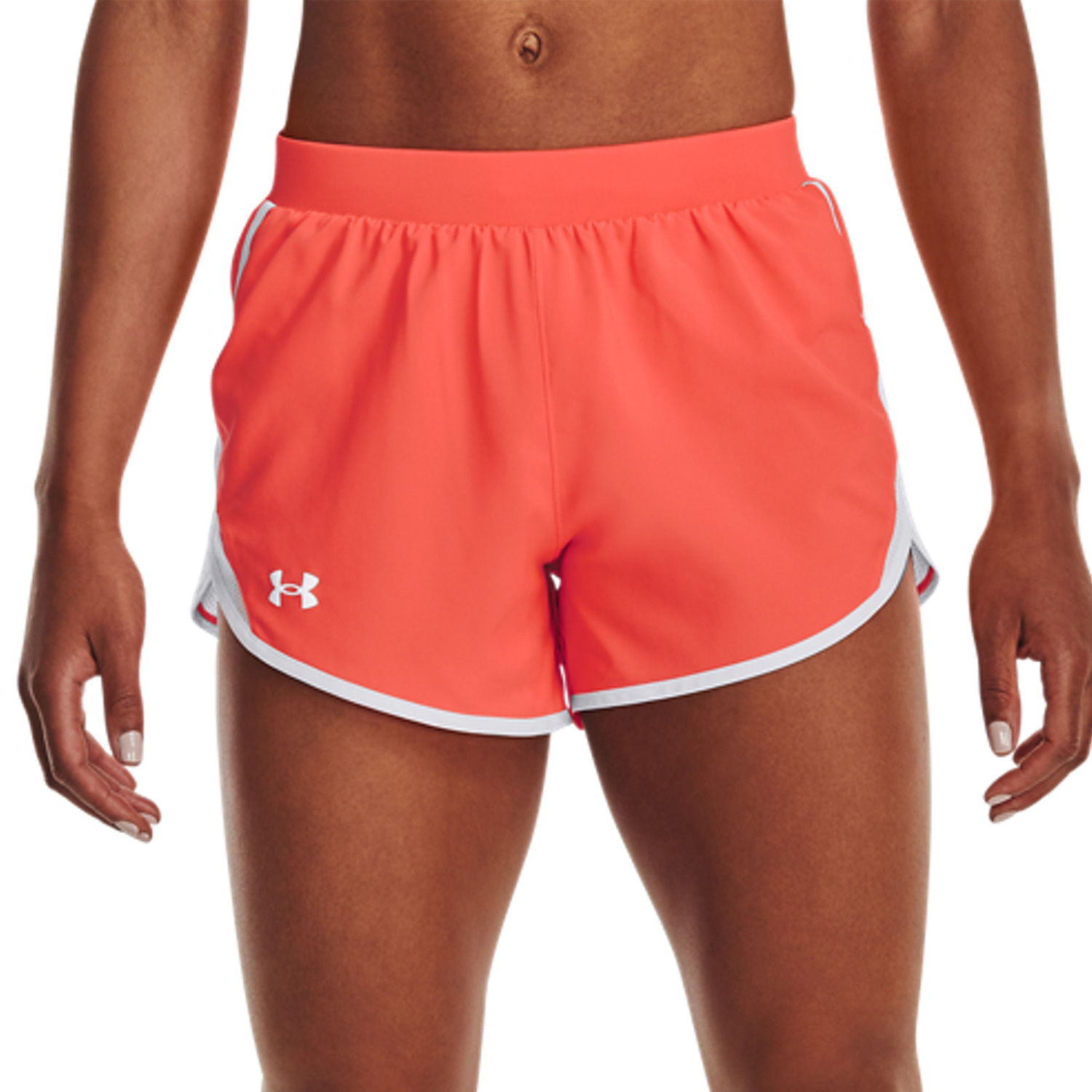 Under Armour Fly By 2.0 3in Shorts - After Burn/White/Reflective